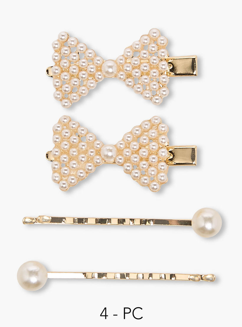 Pack of 4 Flora Bella Hair Clip and Hairpin with Pearl Embellishment-girls-accessories-hairaccessories-image-1