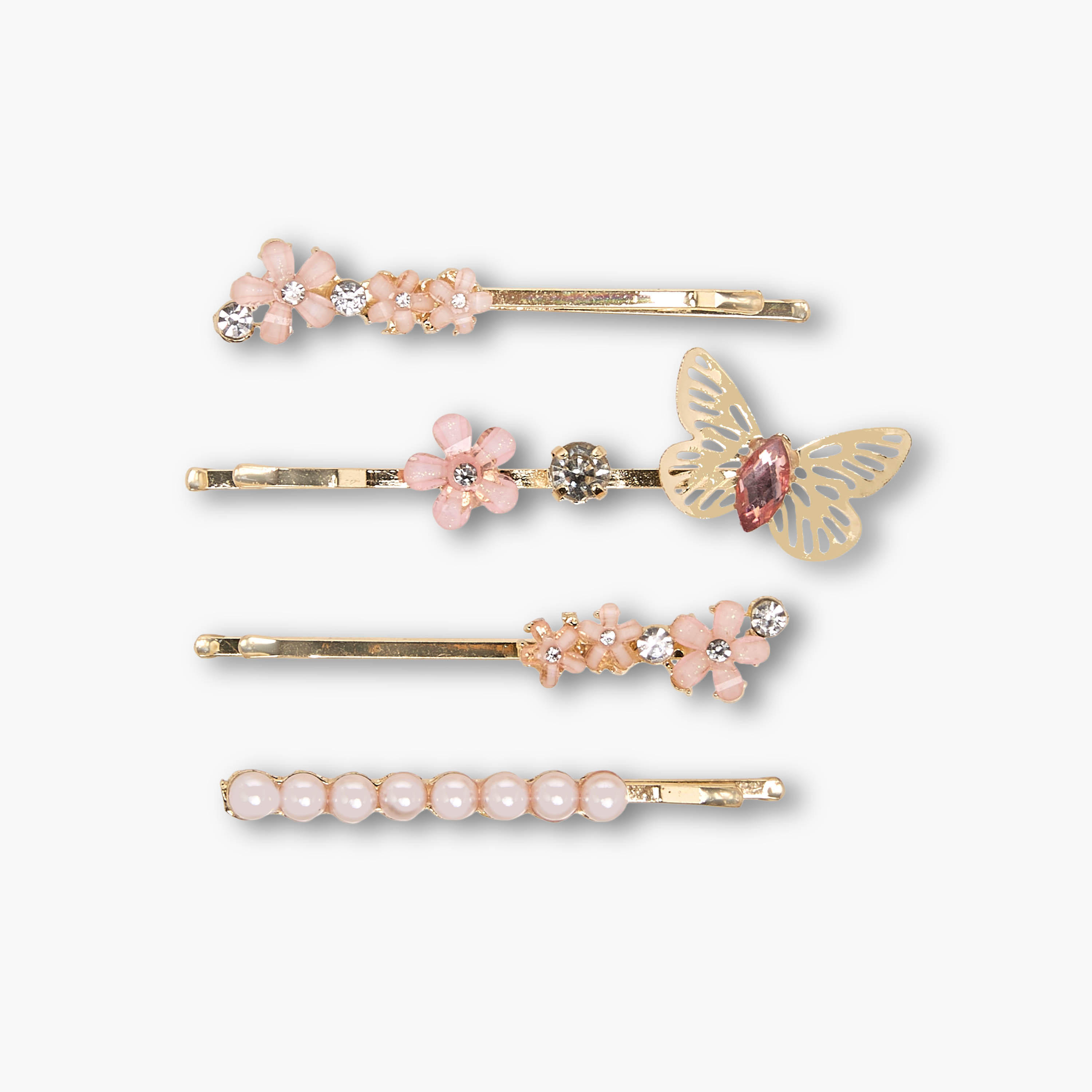 Pack of 4 Flora Bella Hairpin with Studded Design-girls-accessories-hairaccessories-image-2