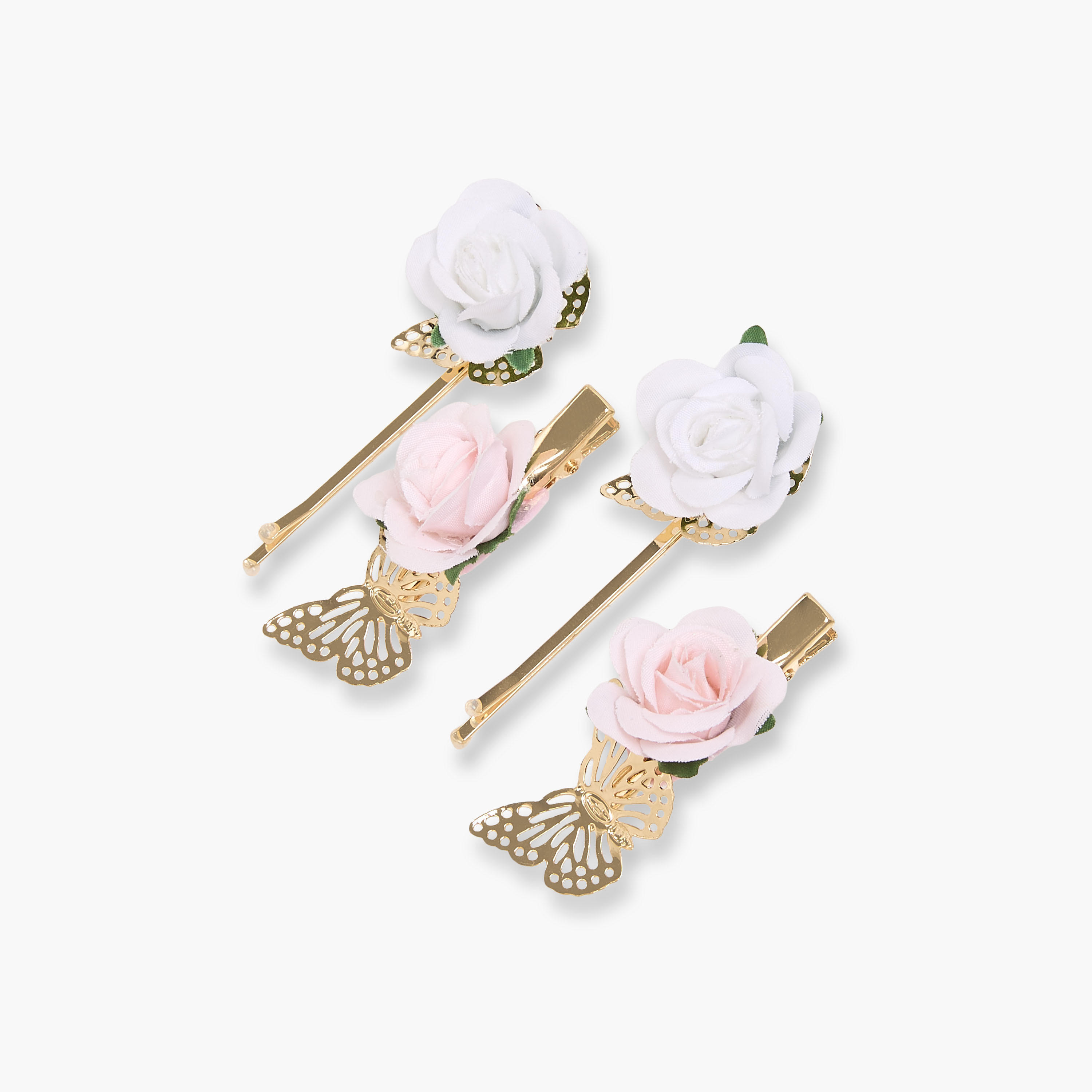 Pack of 4 Flora Bella Hair Clip and Hairpin with Floral Butterfly Accent-girls-accessories-hairaccessories-image-2