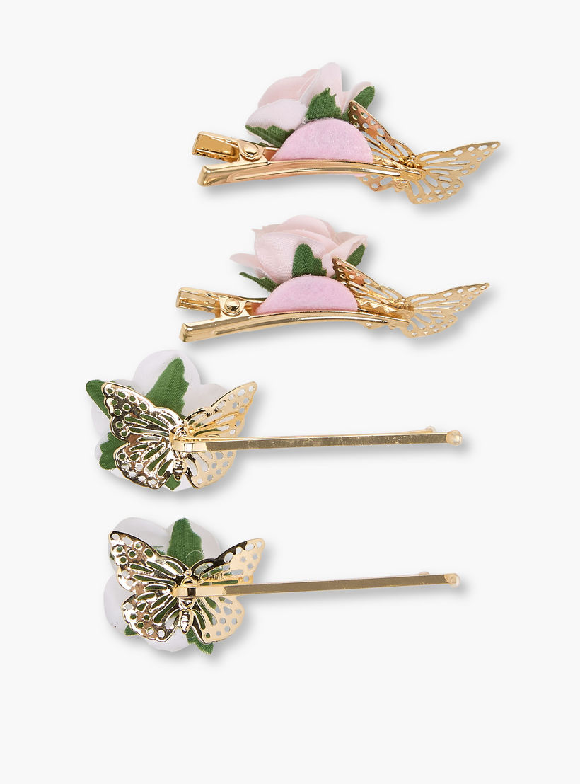 Pack of 4 Flora Bella Hair Clip and Hairpin with Floral Butterfly Accent-girls-accessories-hairaccessories-image-3
