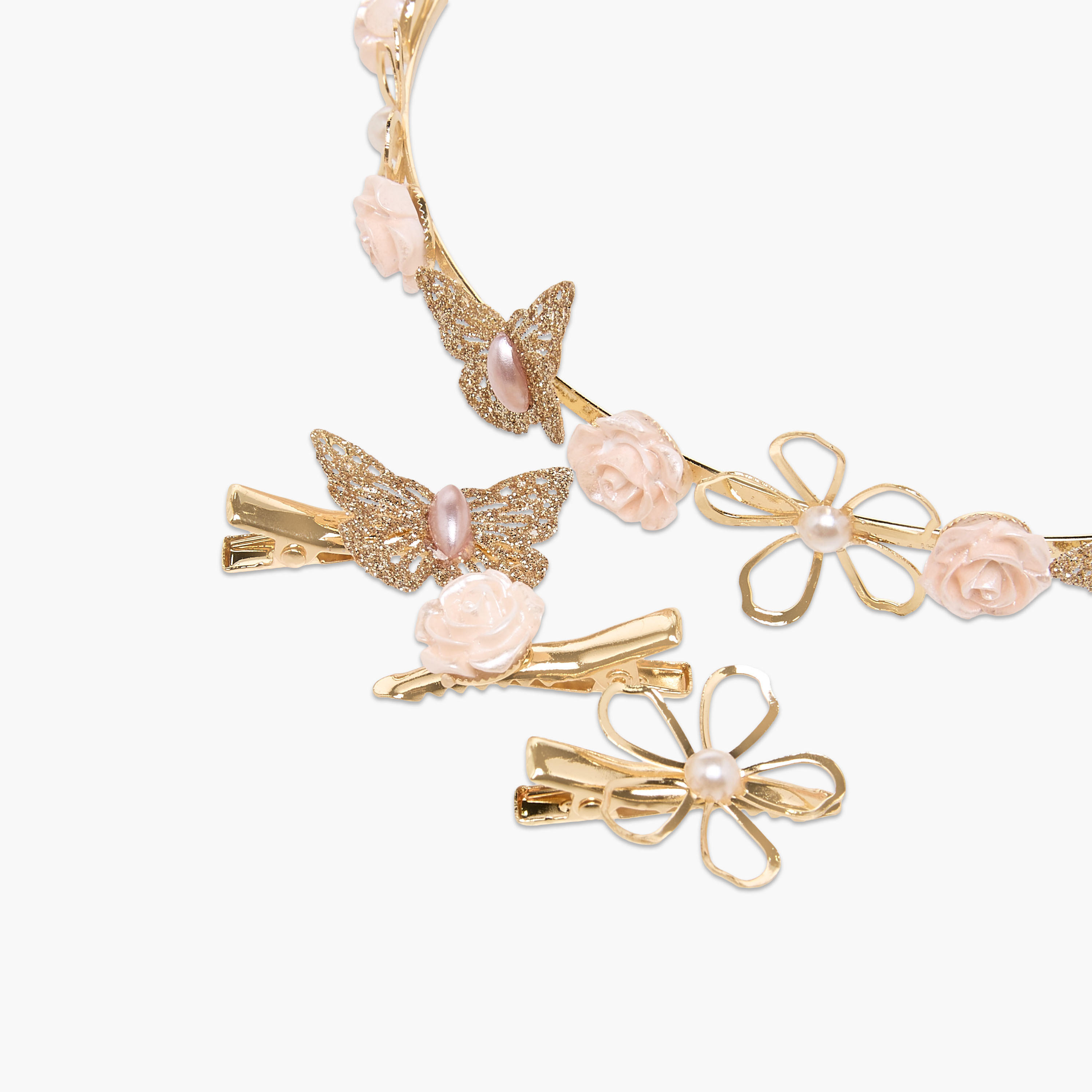 Pack of 4 Flora Bella Hairband and Hair Clip with Embellished Detail-girls-accessories-hairaccessories-image-6
