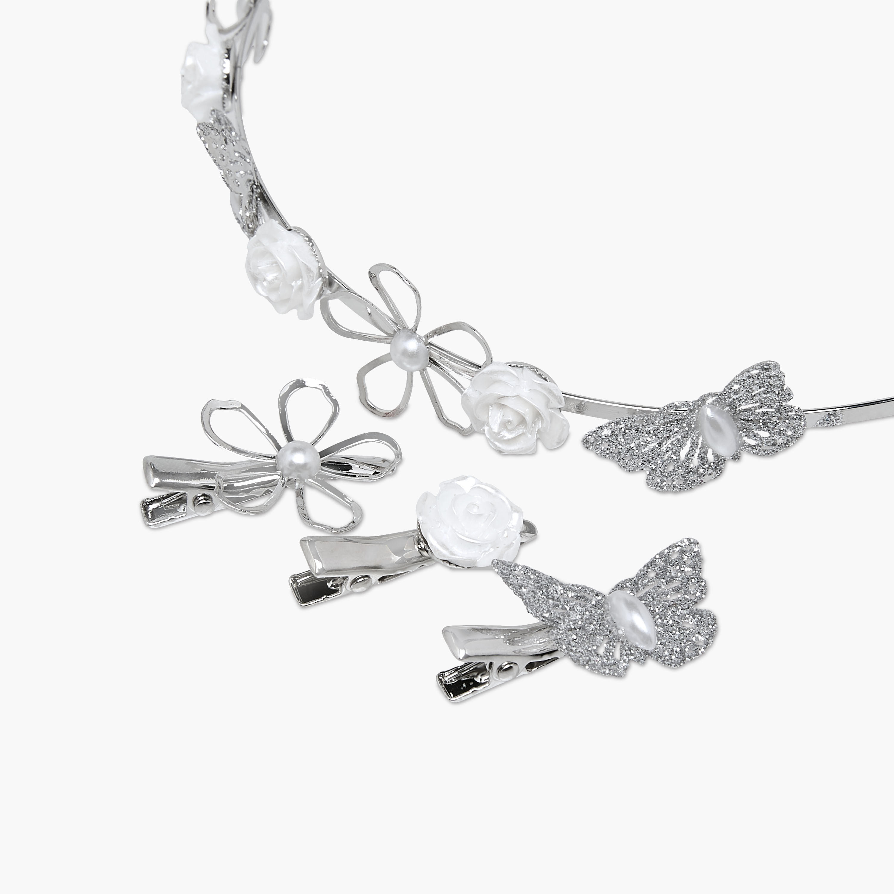 Pack of 4 Flora Bella Hairband and Hair Clip with Embellished Detail-girls-accessories-hairaccessories-image-6