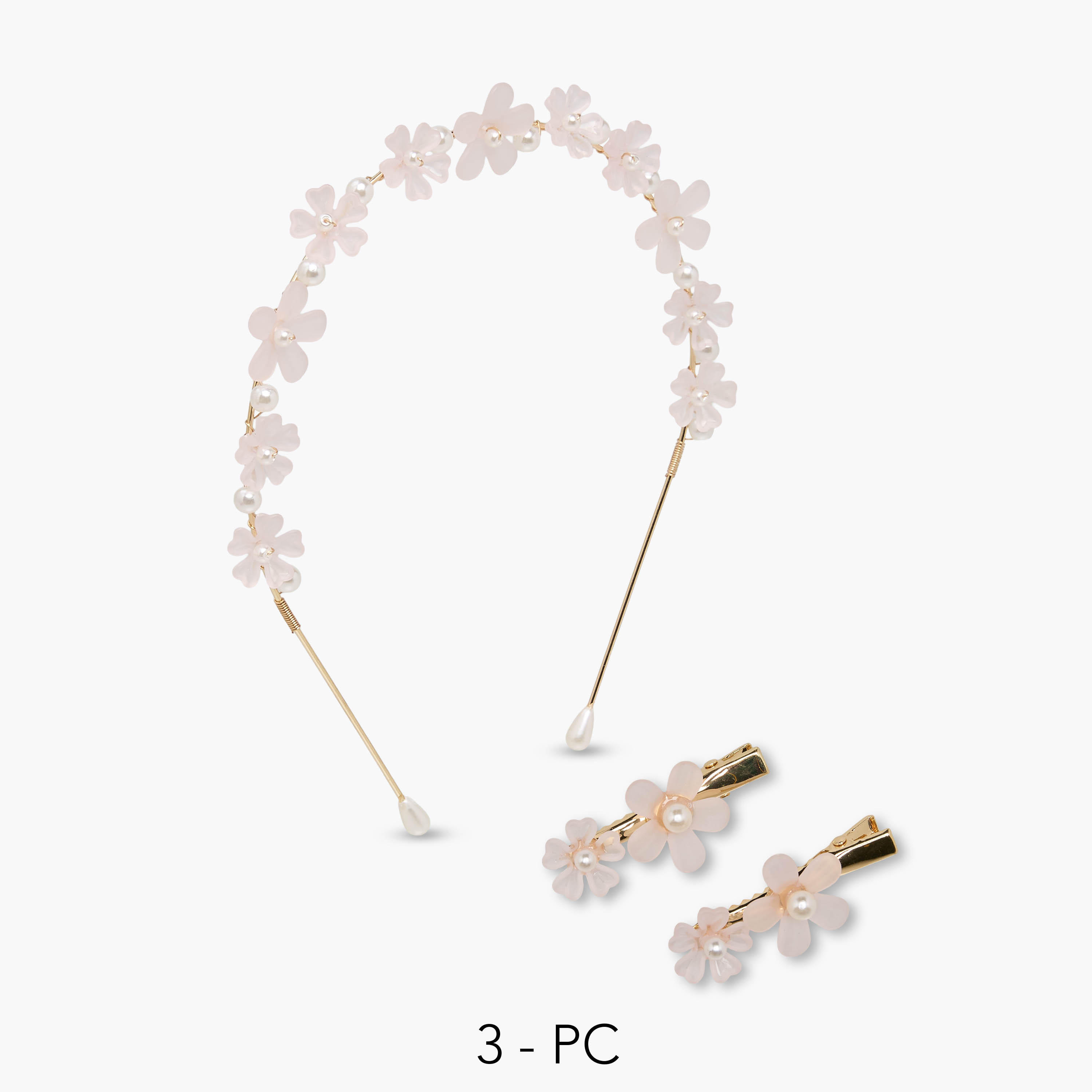 Pack of 3 Flora Bella Hairband and Hair Clip with Floral Embellishment-girls-accessories-hairaccessories-image-1