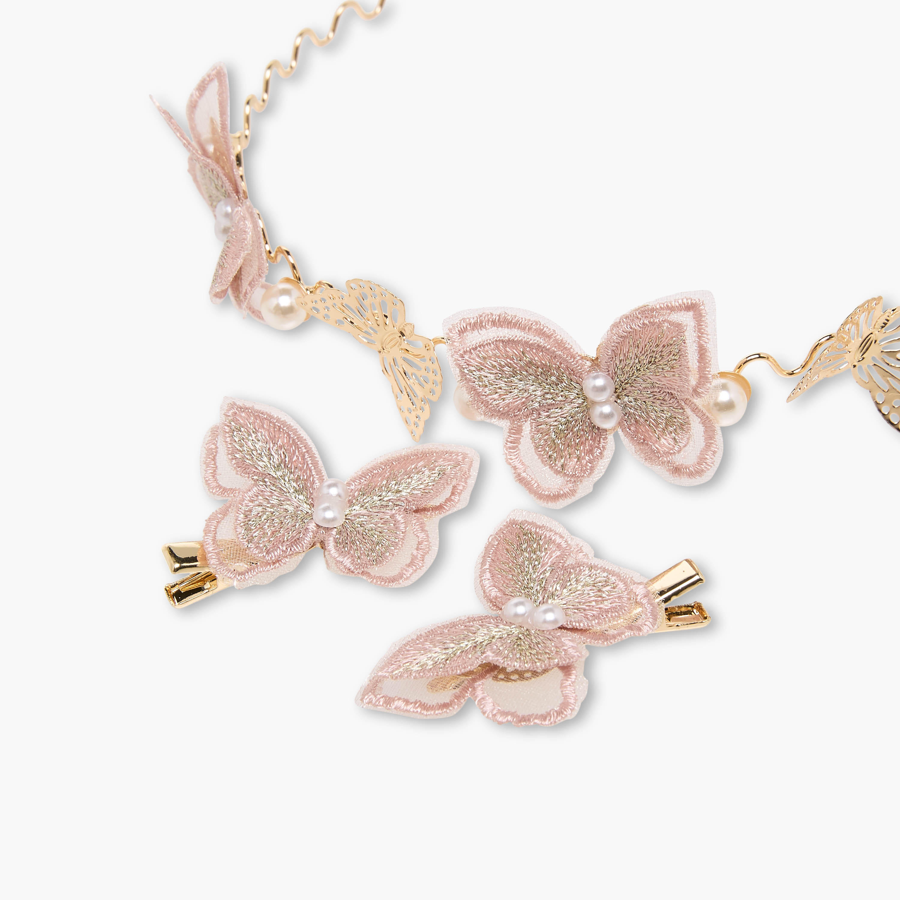 Pack of 3 Flora Bella Hairband and Hair Clip with Butterfly Embellishment-girls-accessories-hairaccessories-image-6