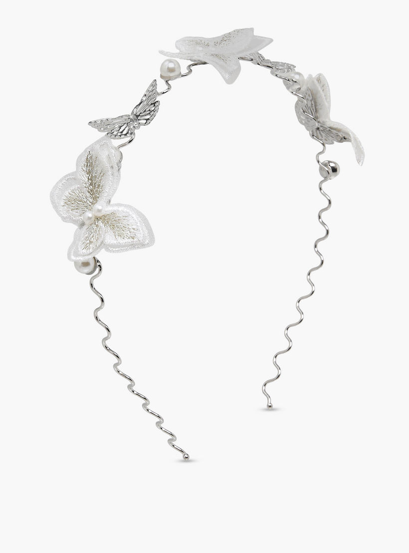 Pack of 3 Flora Bella Hairband and Hair Clip with Butterfly Embellishment-girls-accessories-hairaccessories-image-2