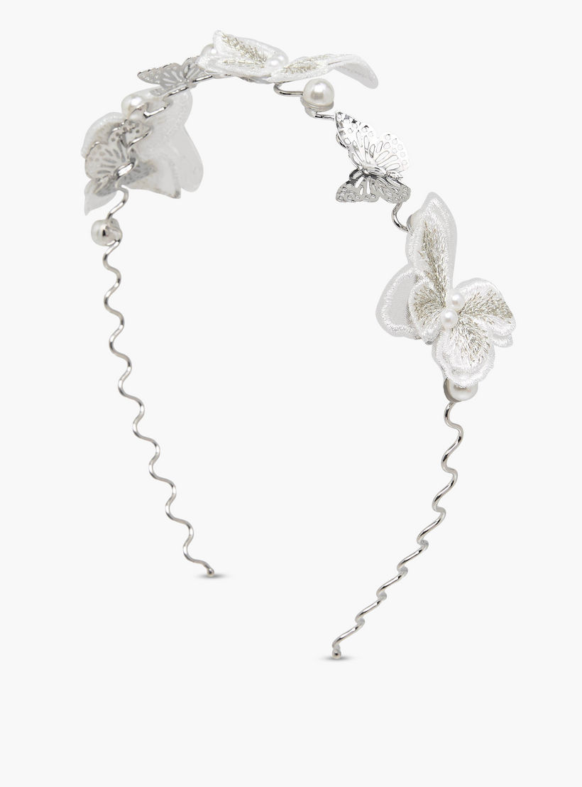 Pack of 3 Flora Bella Hairband and Hair Clip with Butterfly Embellishment-girls-accessories-hairaccessories-image-3