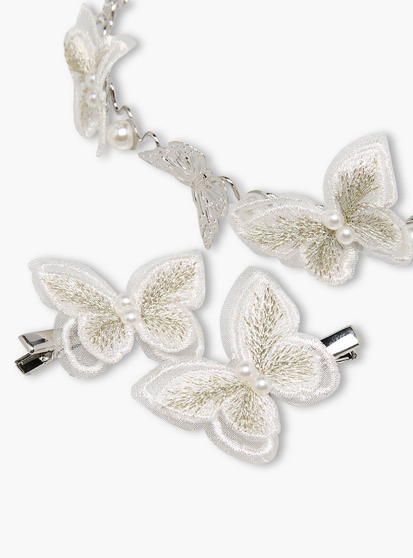Pack of 3 Flora Bella Hairband and Hair Clip with Butterfly Embellishment-girls-accessories-hairaccessories-image-6