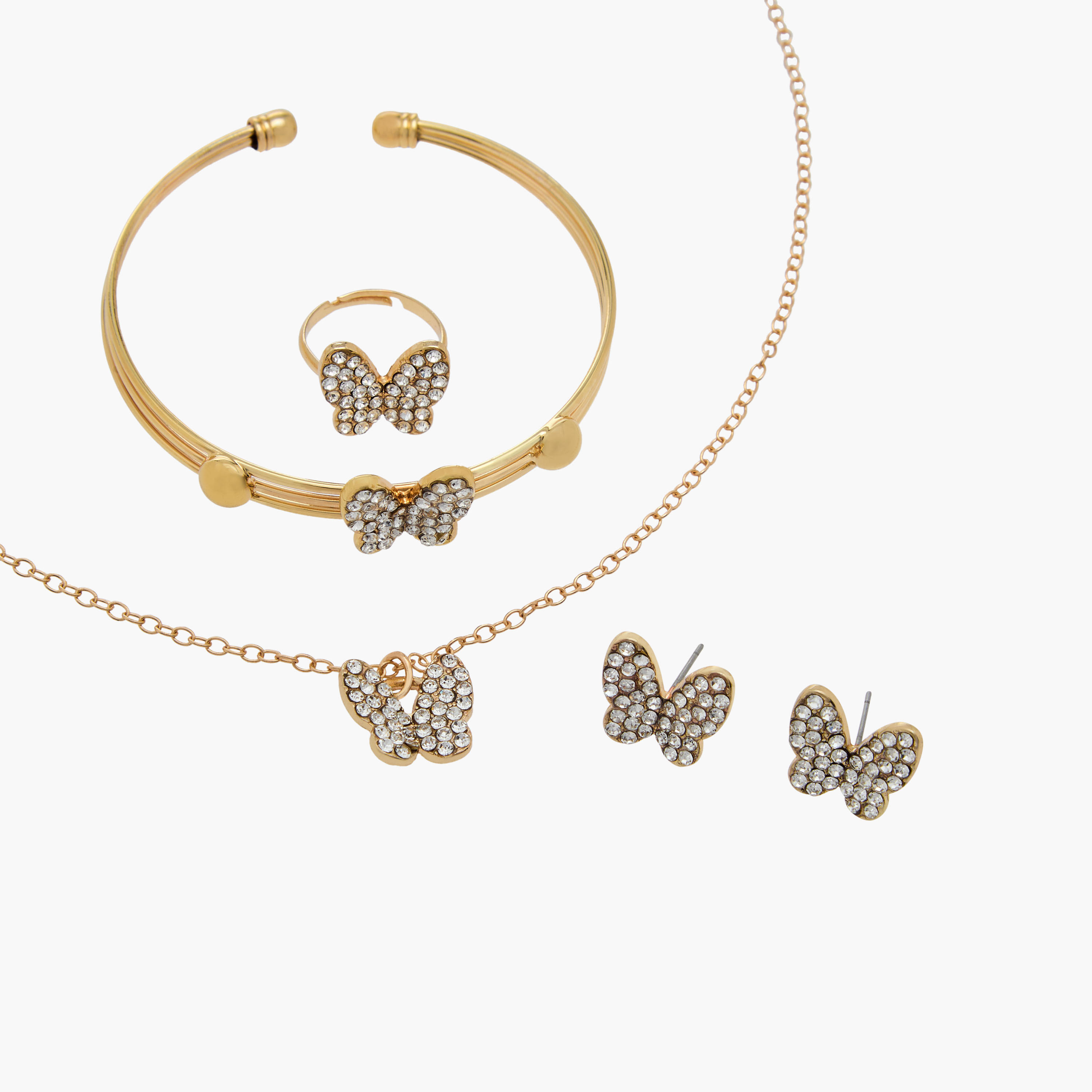 Set of 4 Flora Bella Jewellery Set with Embellished Butterfly Design-girls-accessories-jewellery-image-5