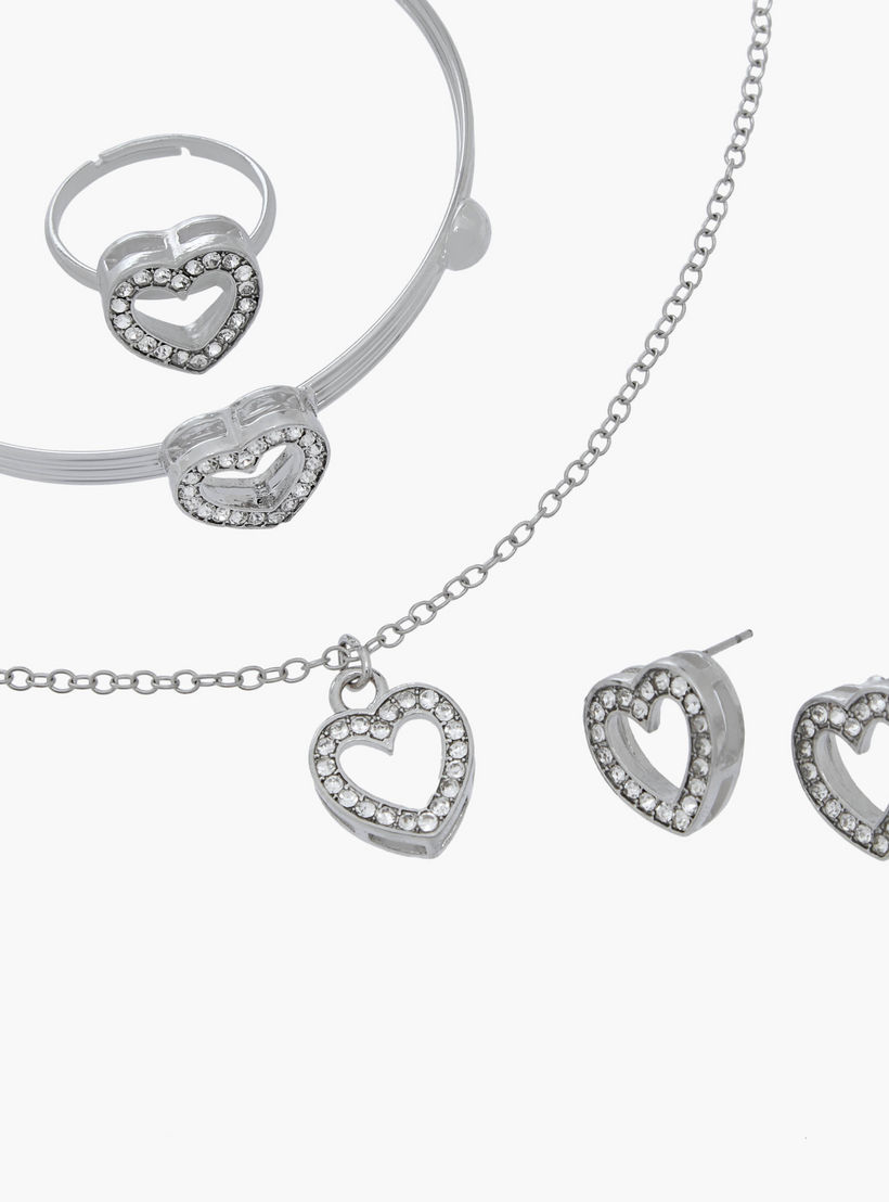 Set of 4 Flora Bella Jewellery Set with Embellished Heart Design-girls-accessories-jewellery-image-6