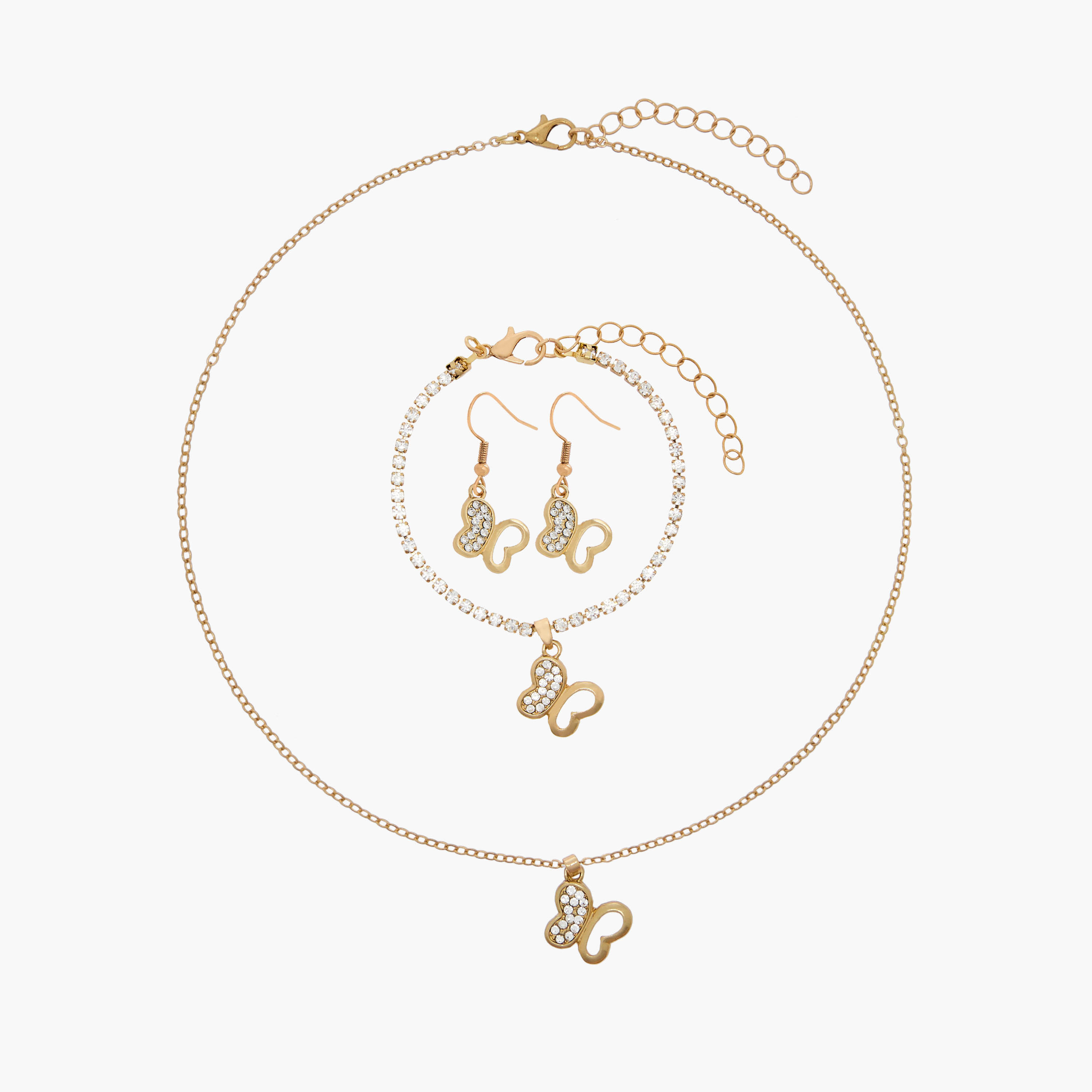 Set of 3 Flora Bella Jewellery Set with Embellished Butterfly Design-girls-accessories-jewellery-image-1