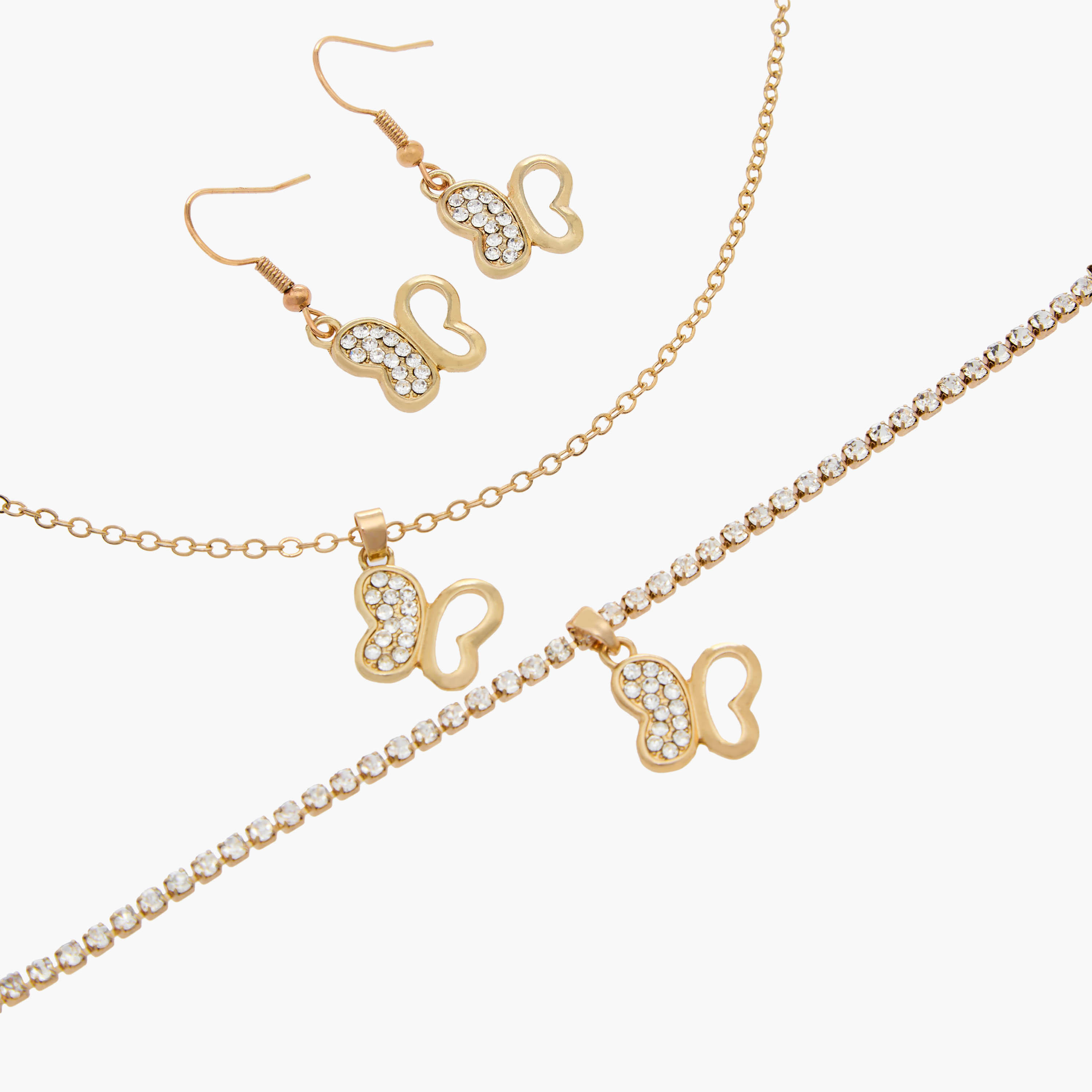 Set of 3 Flora Bella Jewellery Set with Embellished Butterfly Design-girls-accessories-jewellery-image-4