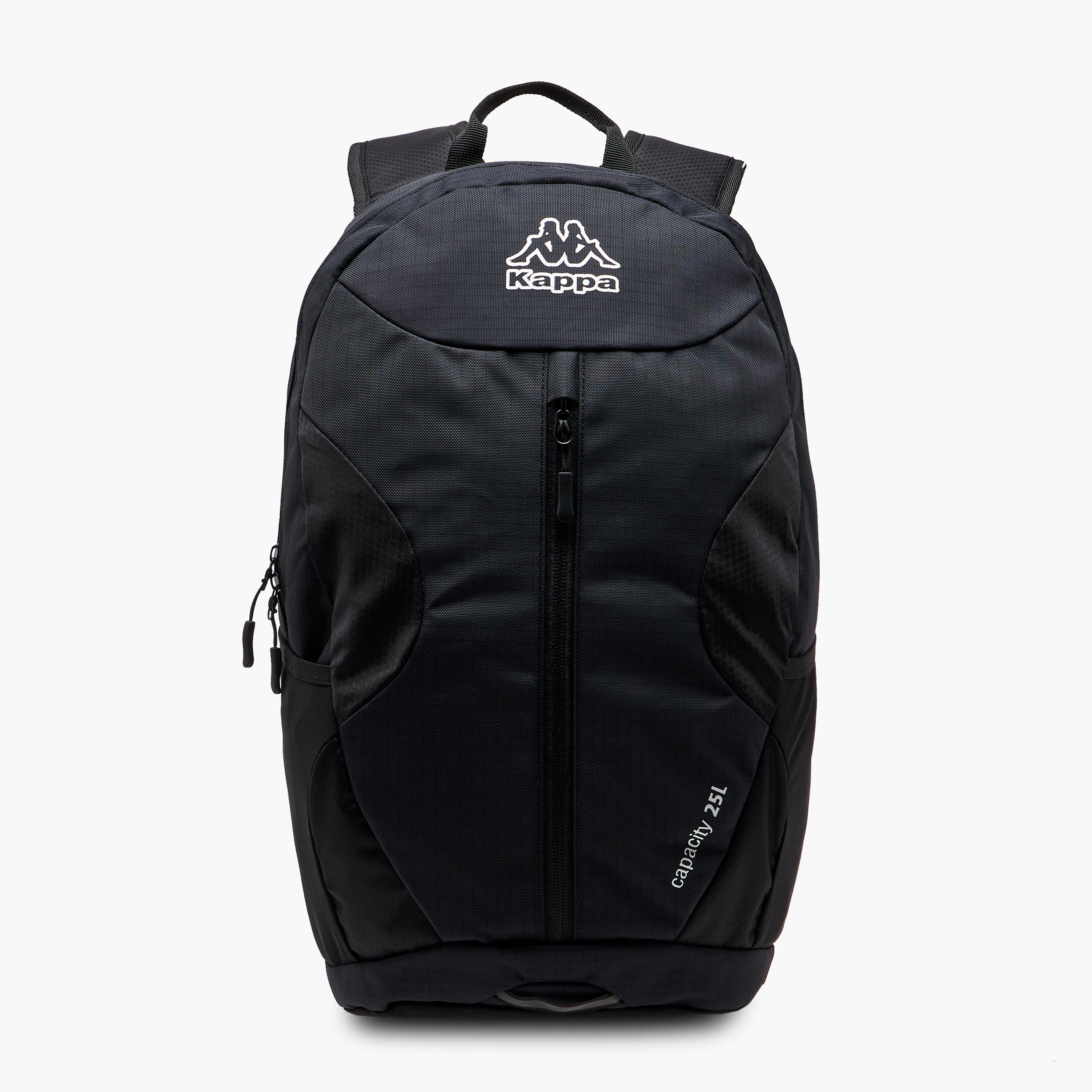Kappa Logo Print Backpack with Adjustable Straps and Zip Closure - 16x27x46 cm-men-bags-image-1