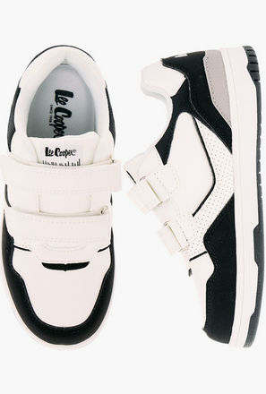 Lee Cooper Kids' Panelled Low Ankle Sneakers with Hook and Loop Closure-boys-shoes-schoolshoes-image-1