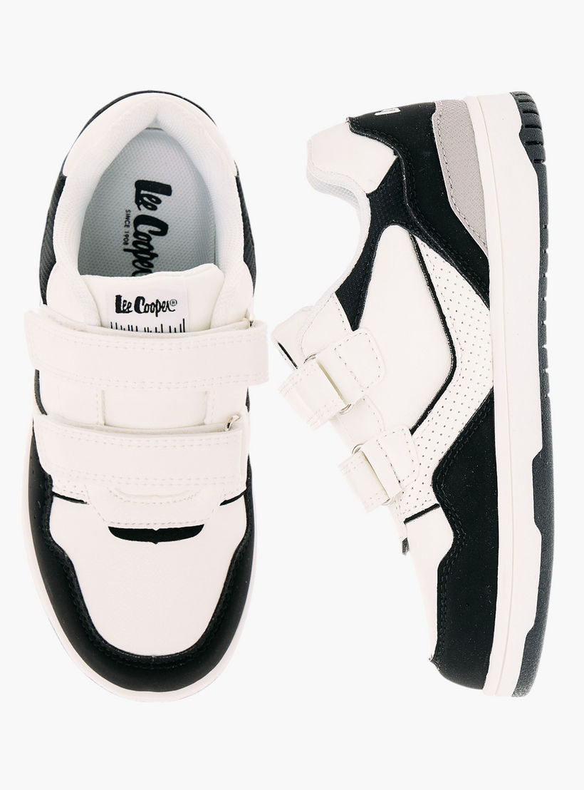Lee Cooper Kids' Panelled Low Ankle Sneakers with Hook and Loop Closure-boys-shoes-schoolshoes-image-1