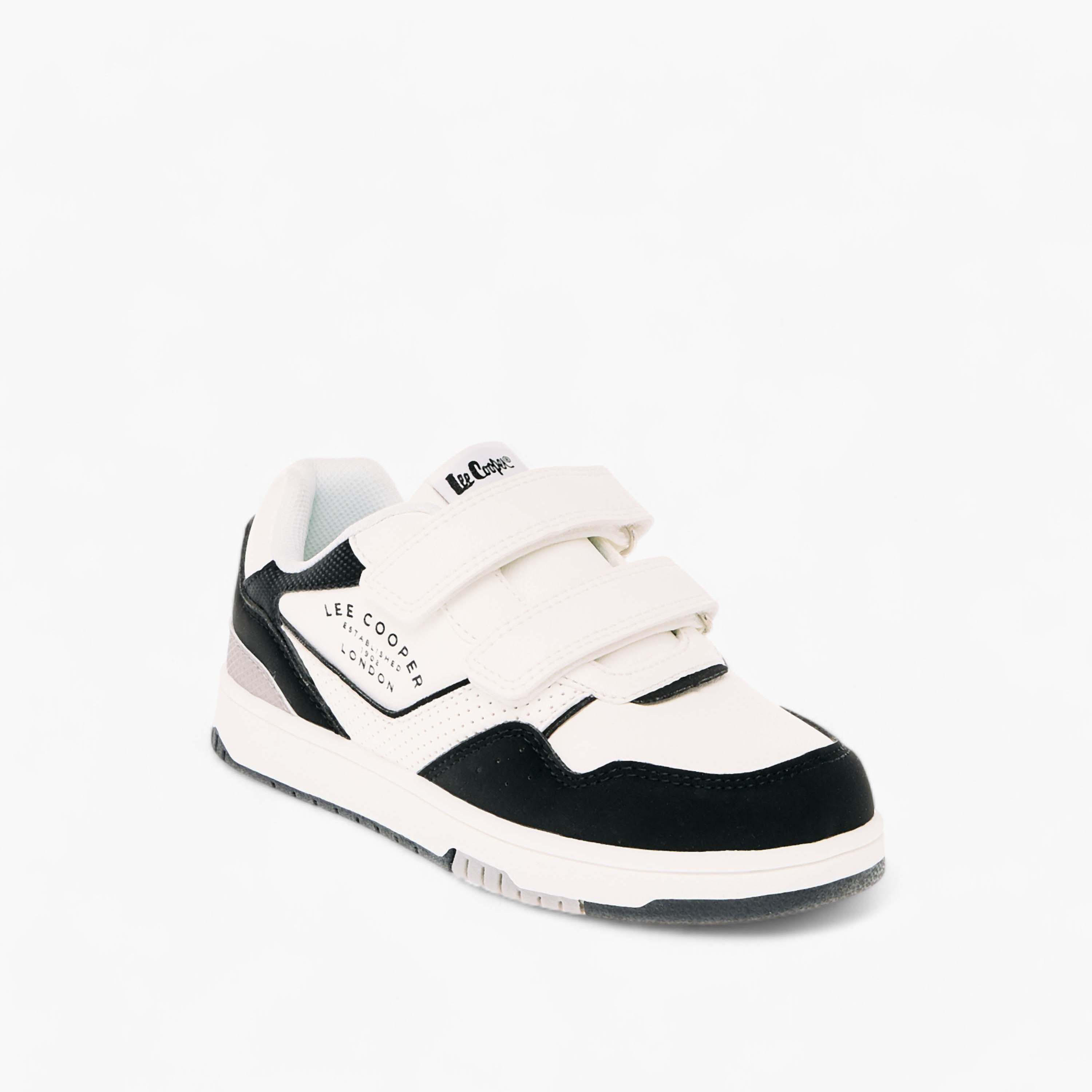 Lee Cooper Kids' Panelled Low Ankle Sneakers with Hook and Loop Closure-boys-shoes-schoolshoes-image-2