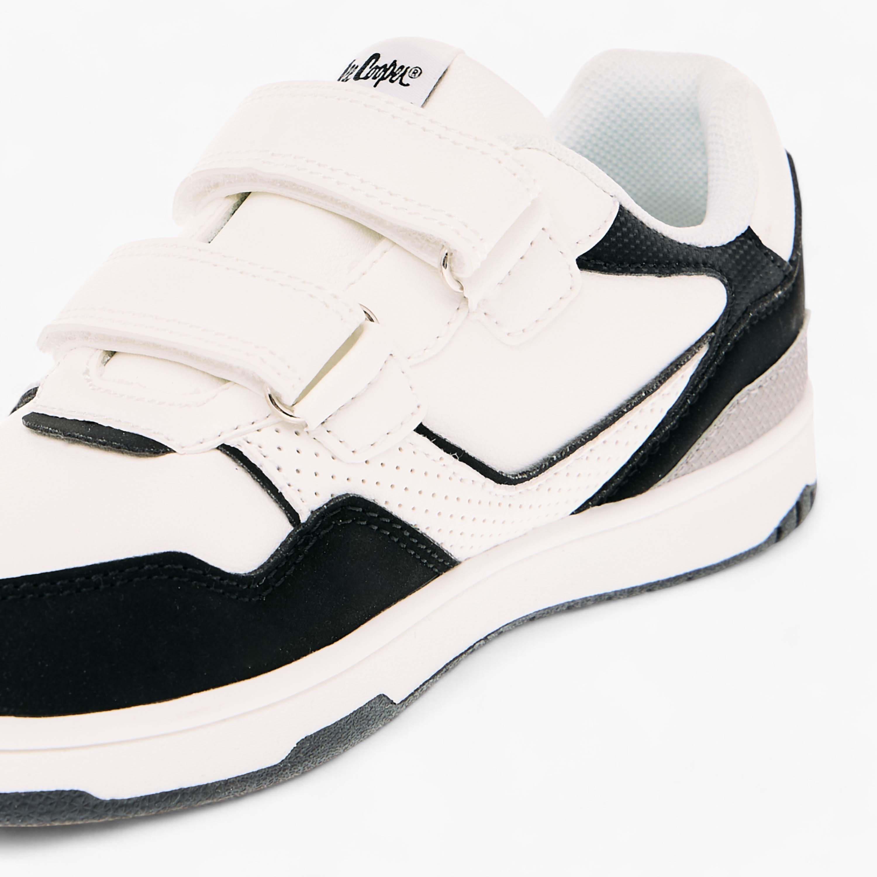 Lee Cooper Kids' Panelled Low Ankle Sneakers with Hook and Loop Closure-boys-shoes-schoolshoes-image-4