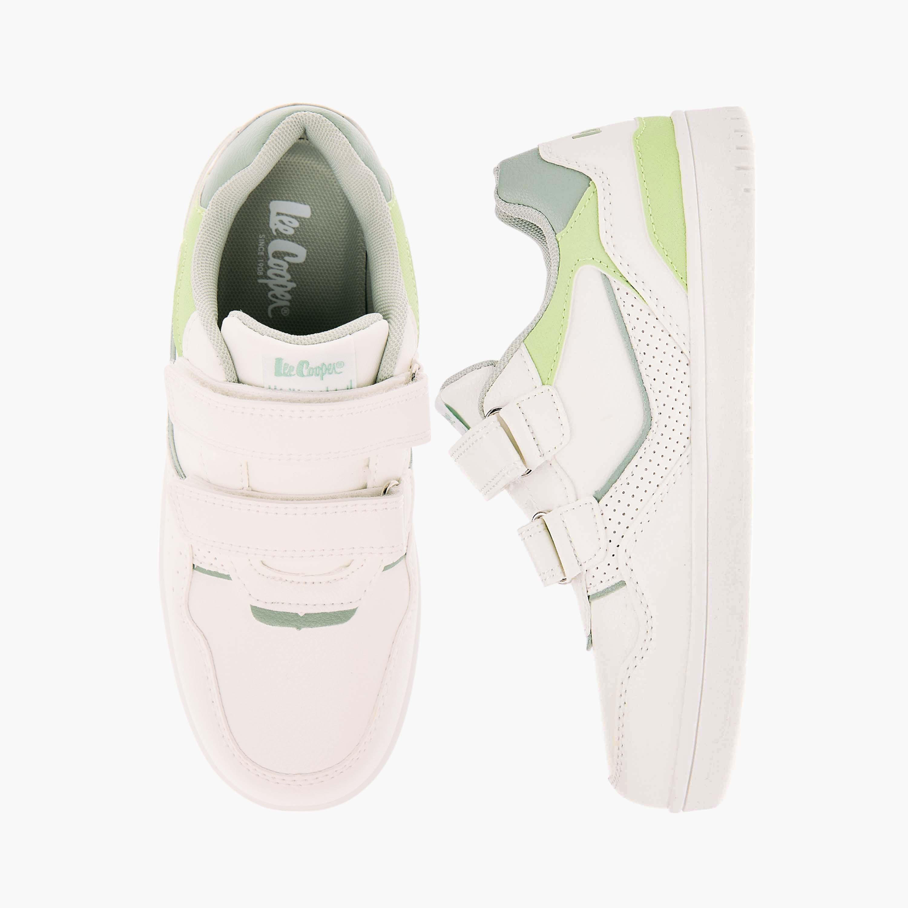 Lee Cooper Kids' Panelled Low Ankle Sneakers with Hook and Loop Closure-boys-shoes-sneakers-image-1