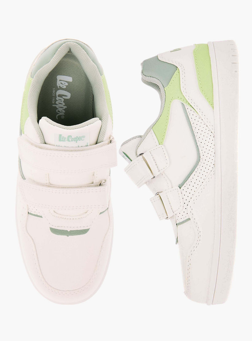 Lee Cooper Kids' Panelled Low Ankle Sneakers with Hook and Loop Closure-boys-shoes-sneakers-image-1