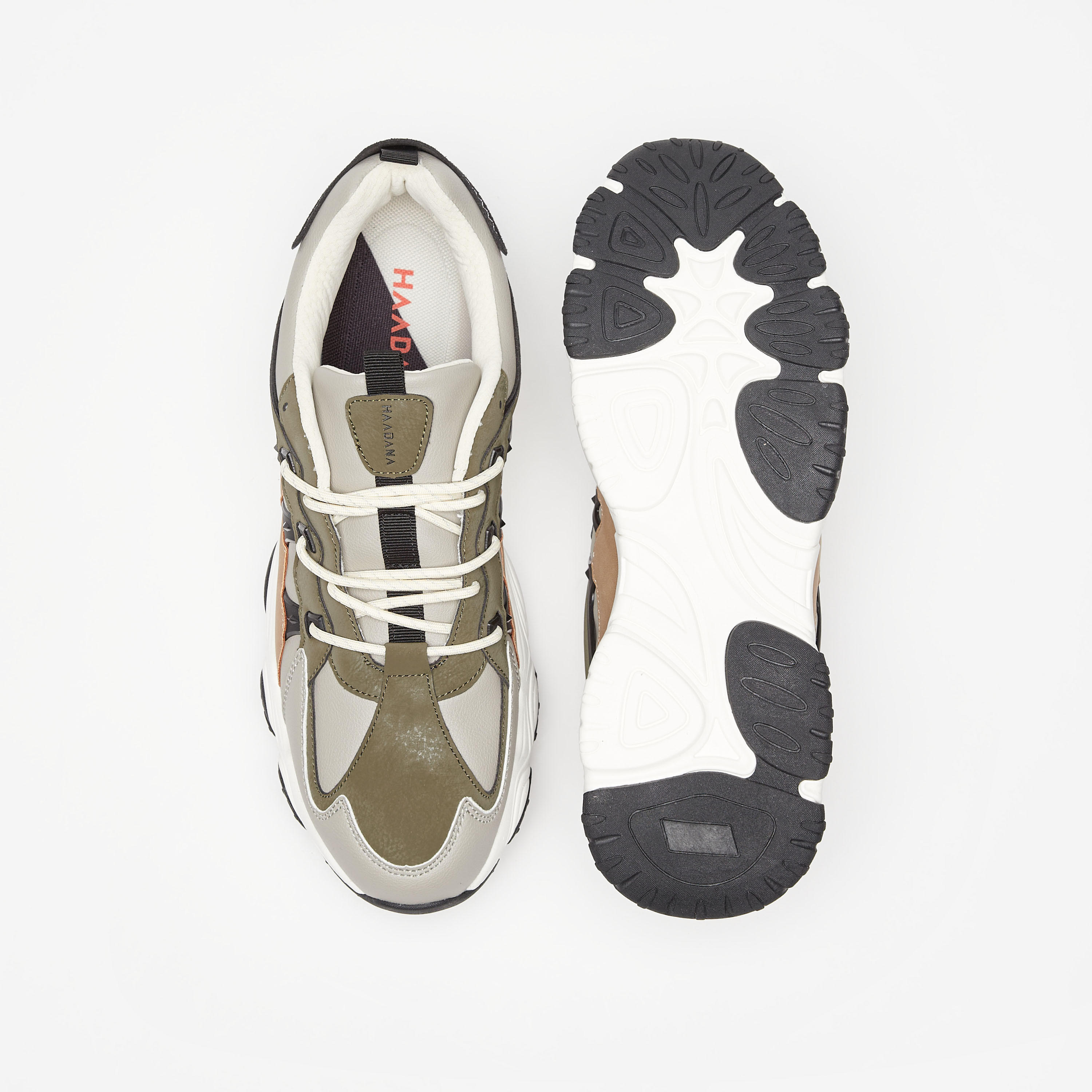 حذاء سنيكرز بقوالب ملونة وكاحل منخفض ورباط إغلاق من هادانا-men-shoes-sneakers-image-4
