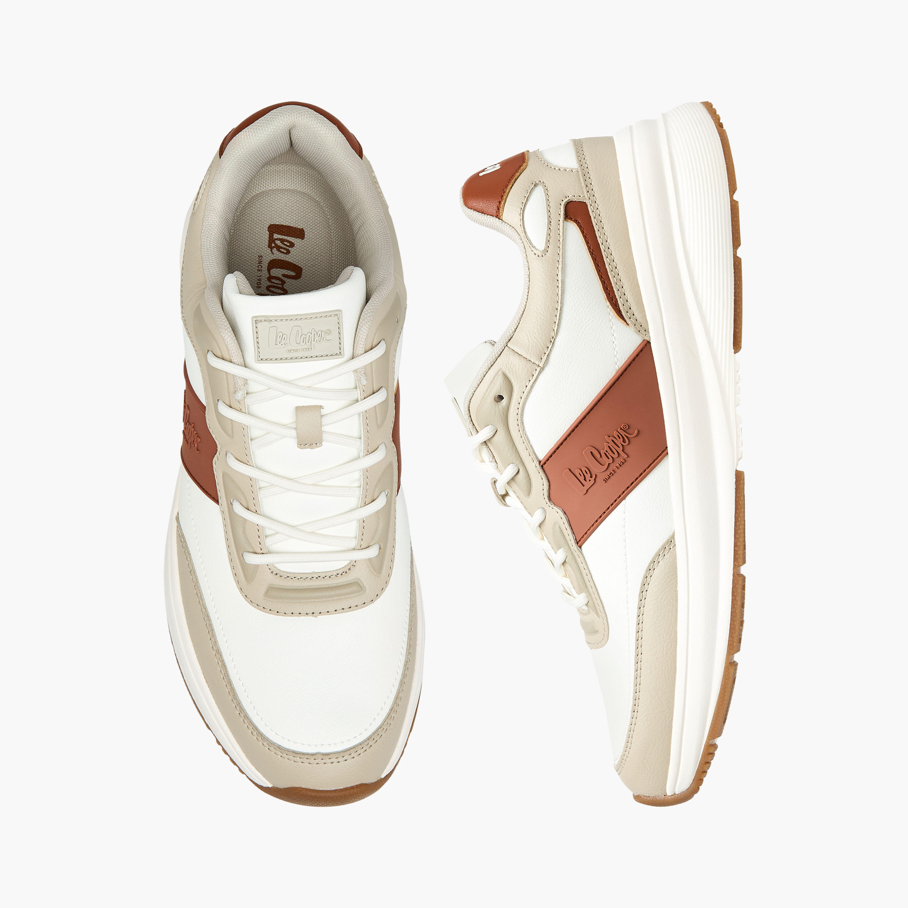 Lee Cooper Men's Panelled Lace-Up Sneakers-men-shoes-sneakers-image-1