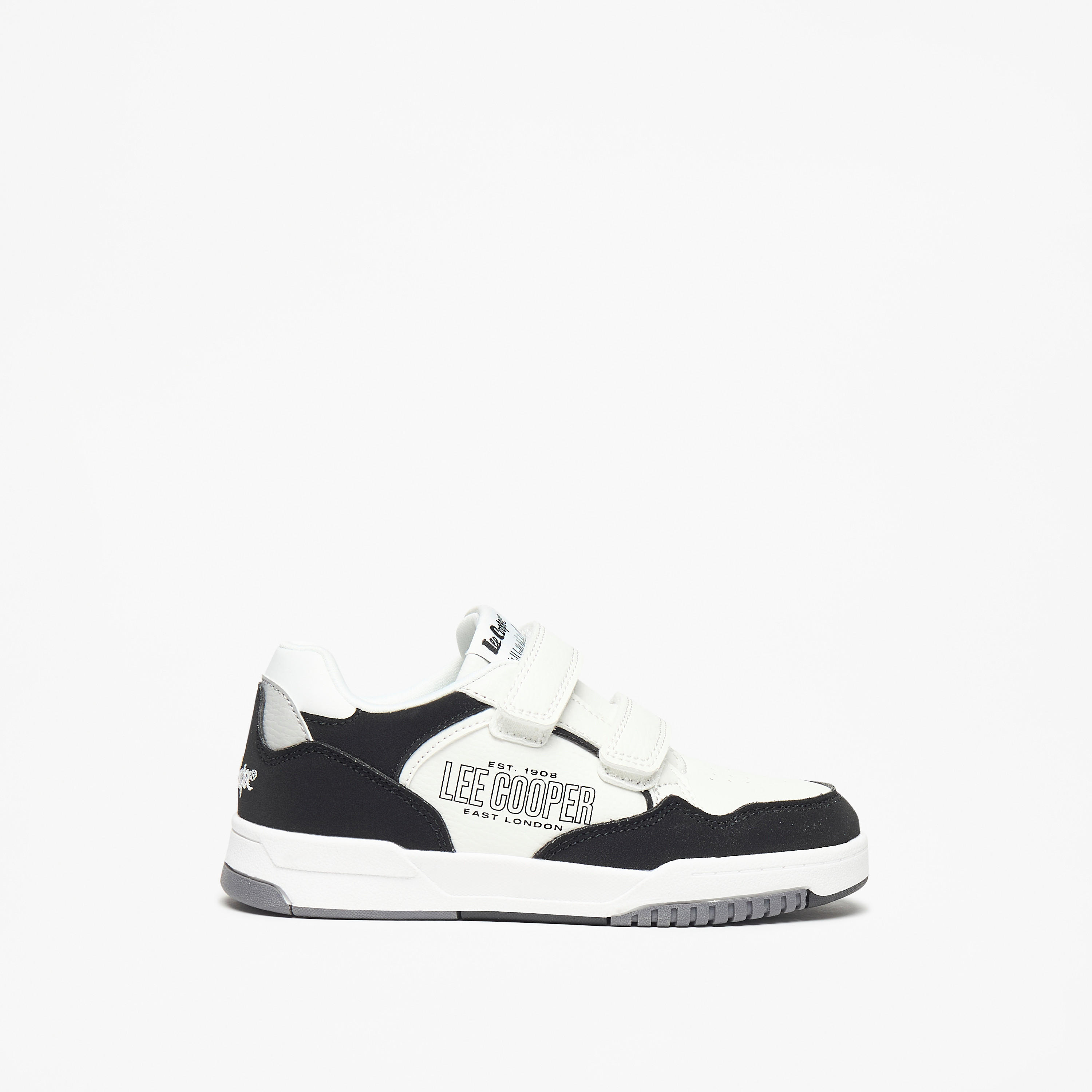 Lee Cooper Kids' Colourblock Sneakers with Hook and Loop Closure-boys-shoes-schoolshoes-image-1