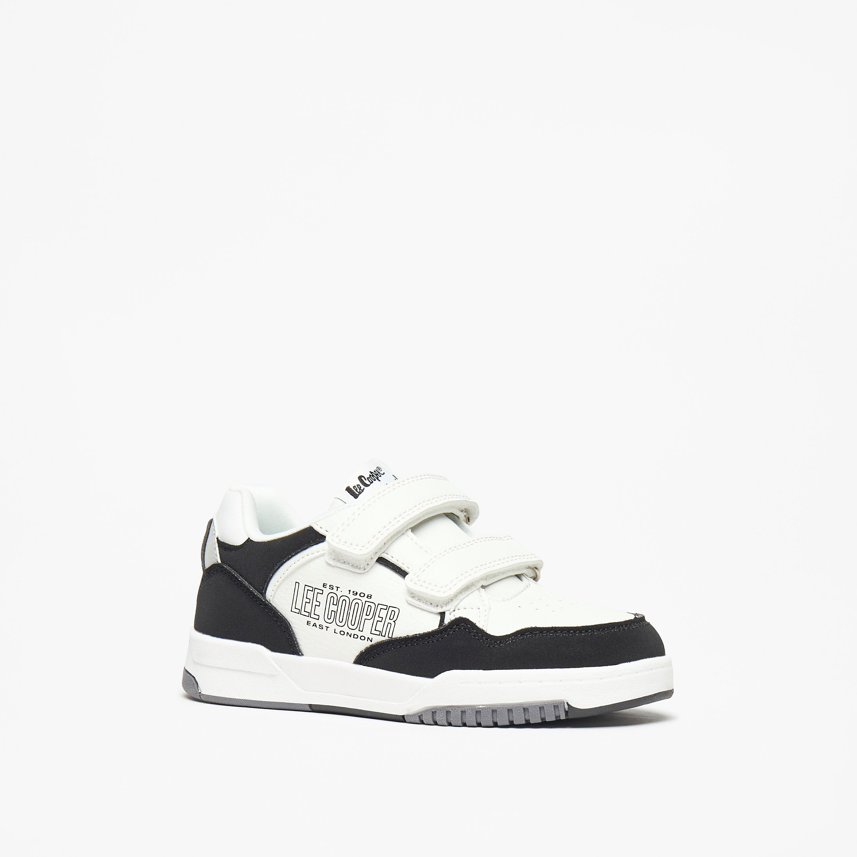 Lee Cooper Kids' Colourblock Sneakers with Hook and Loop Closure-boys-shoes-schoolshoes-image-2