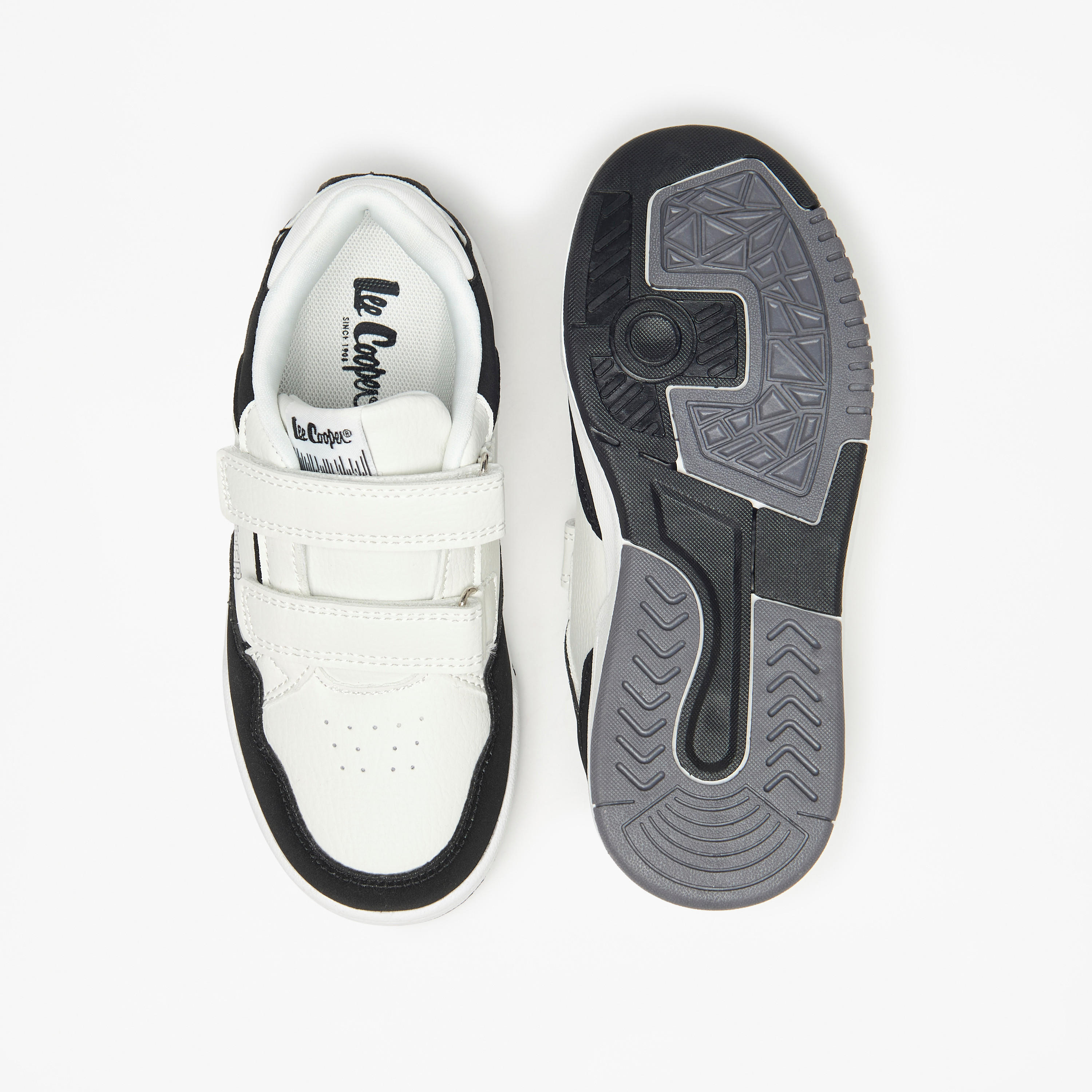 Lee Cooper Kids' Colourblock Sneakers with Hook and Loop Closure-boys-shoes-schoolshoes-image-4