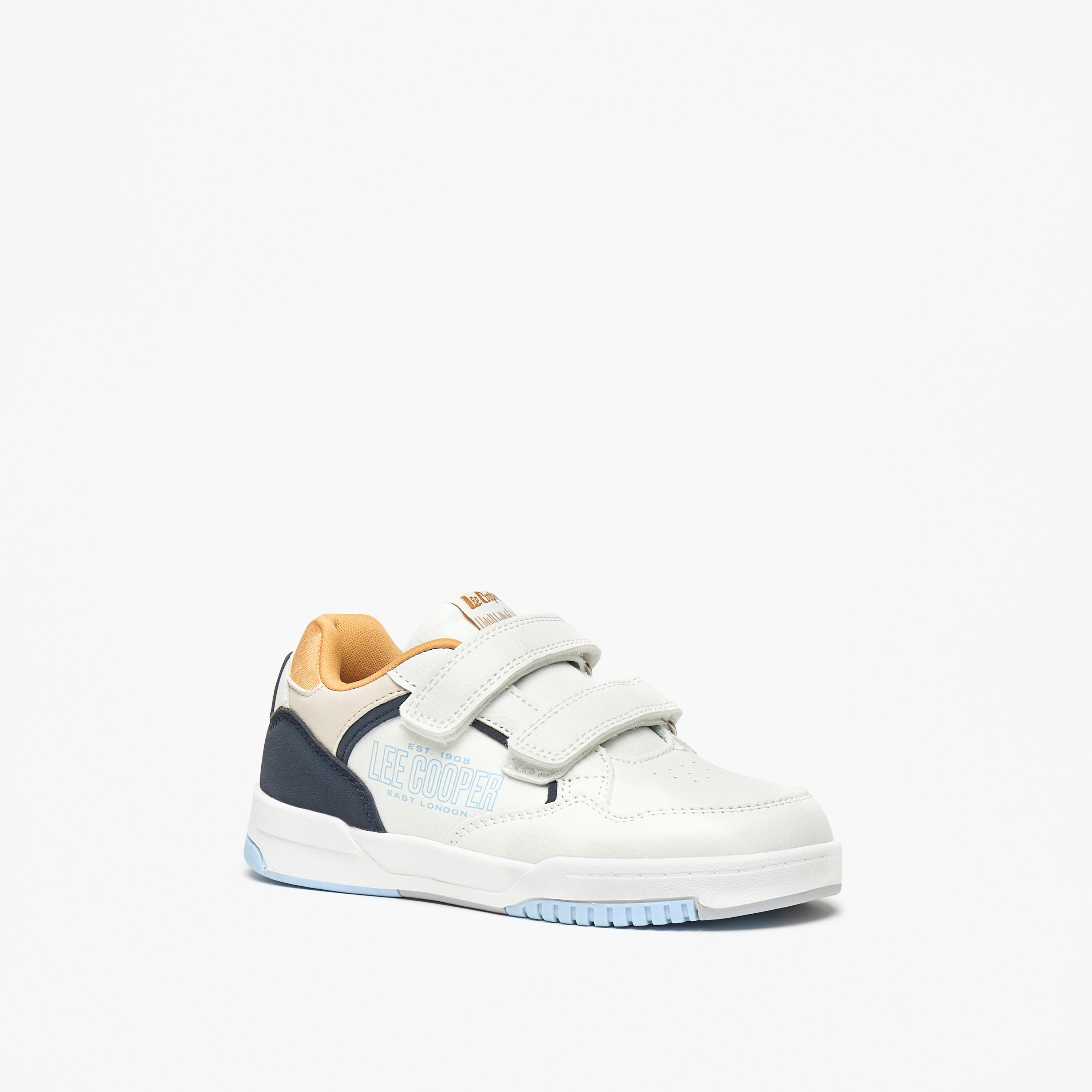 Lee Cooper Kids' Colourblock Sneakers with Hook and Loop Closure-boys-shoes-schoolshoes-image-1