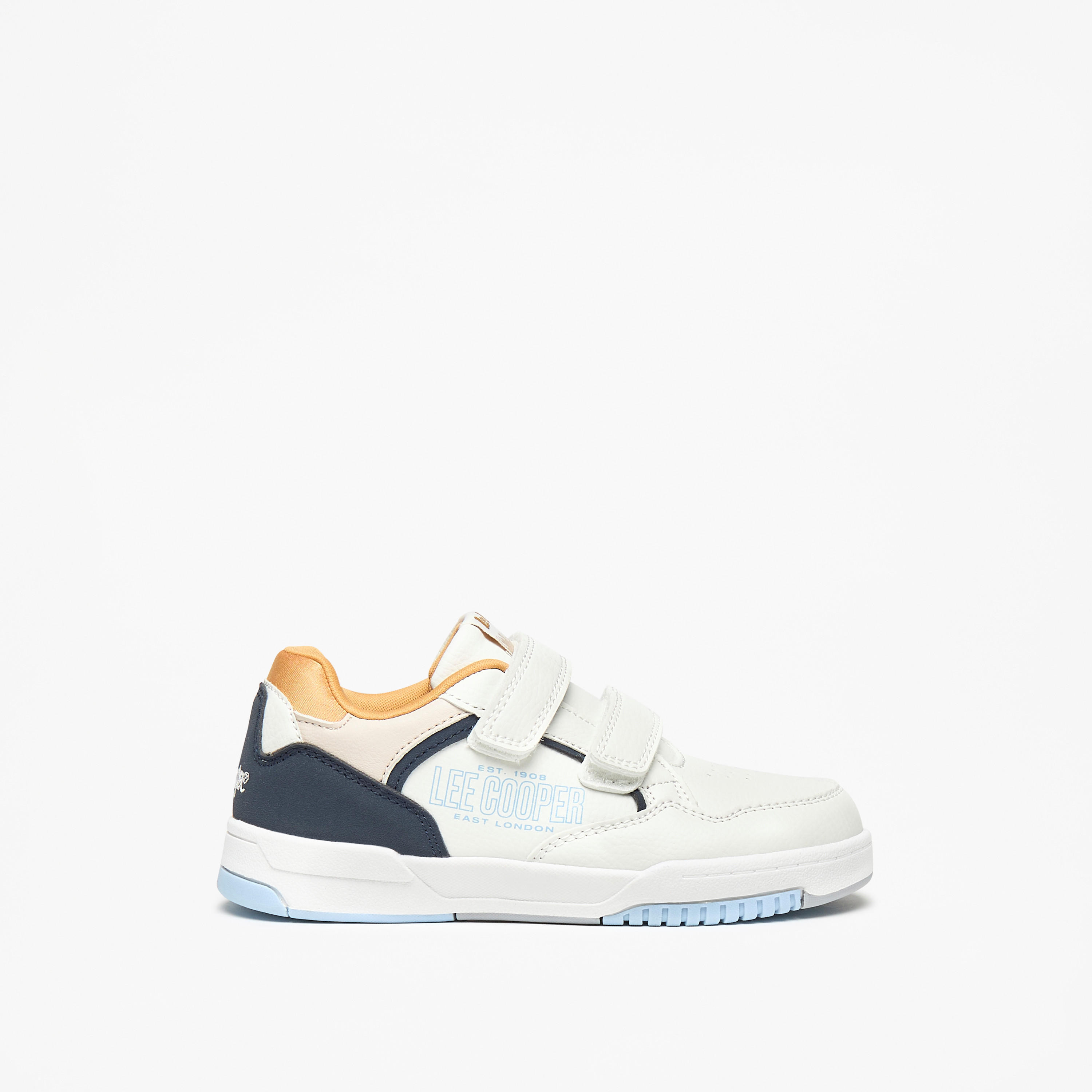 Lee Cooper Kids' Colourblock Sneakers with Hook and Loop Closure-boys-shoes-schoolshoes-image-3