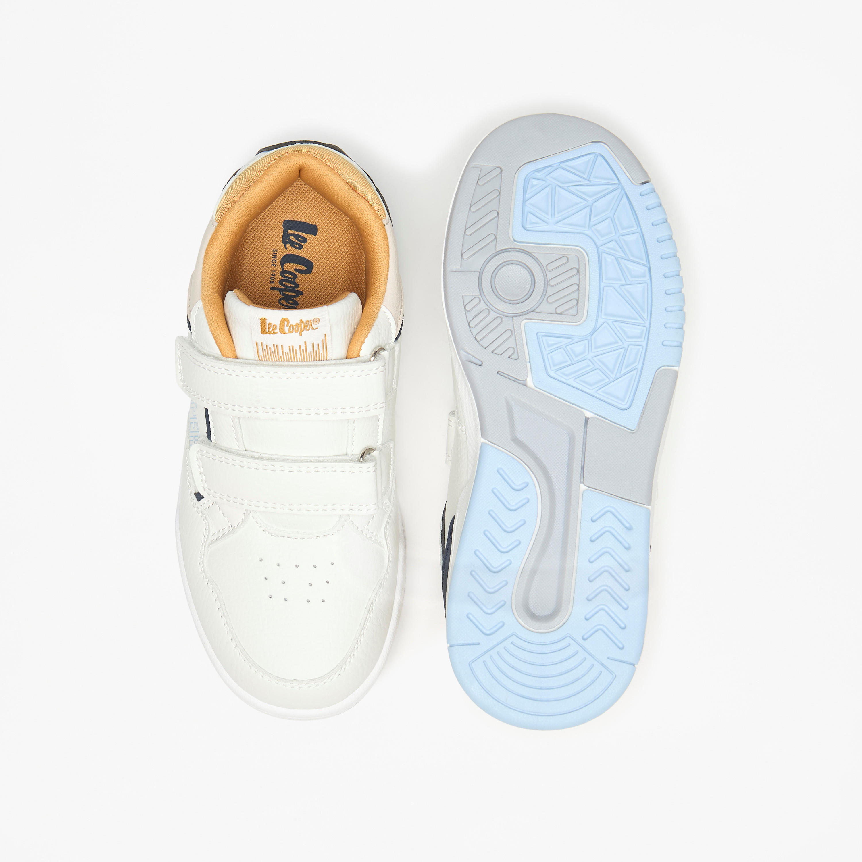 Lee Cooper Kids' Colourblock Sneakers with Hook and Loop Closure-boys-shoes-schoolshoes-image-4