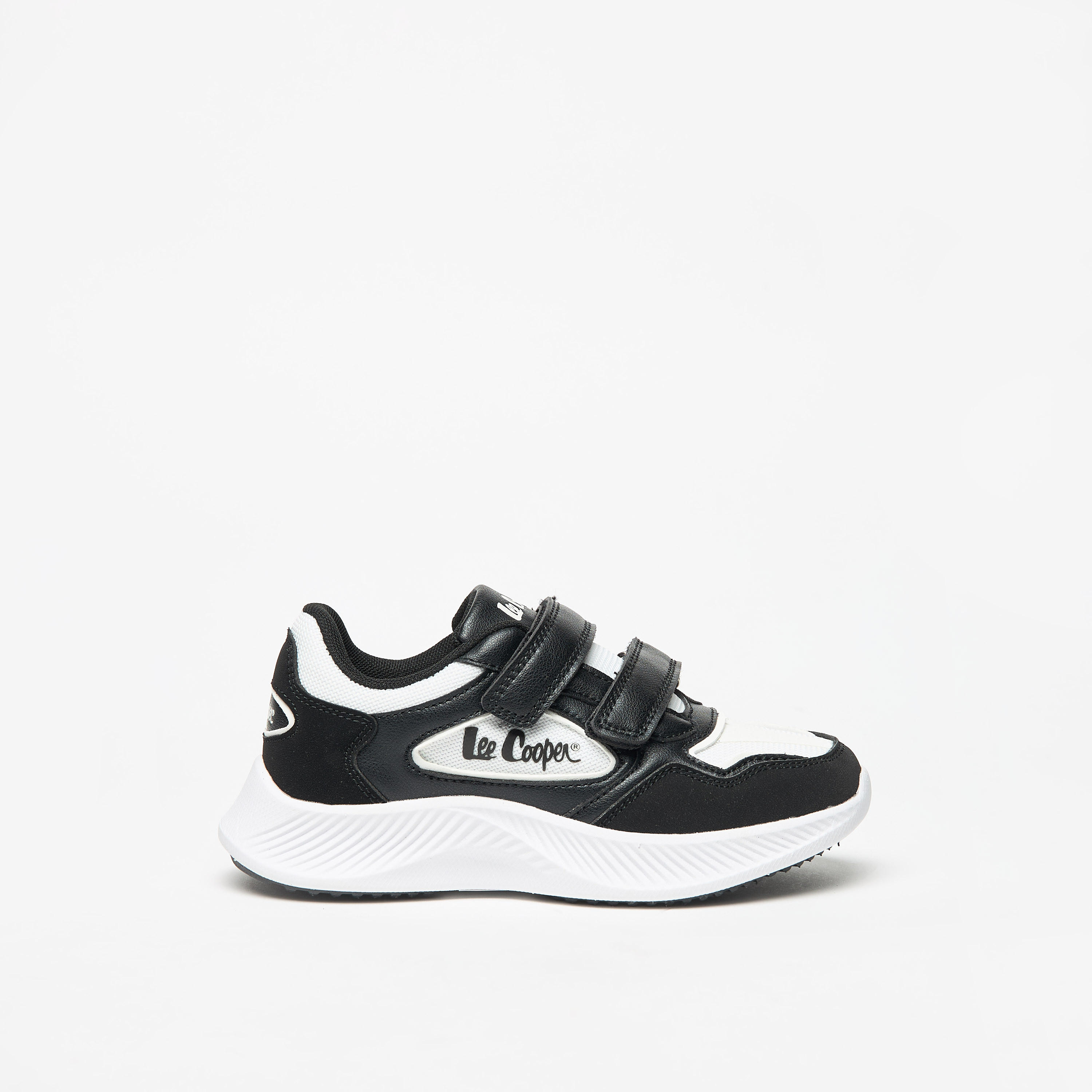 Lee Cooper Kids' Panelled Lightweight Sneakers with Hook and Loop Closure-boys-shoes-sneakers-image-3