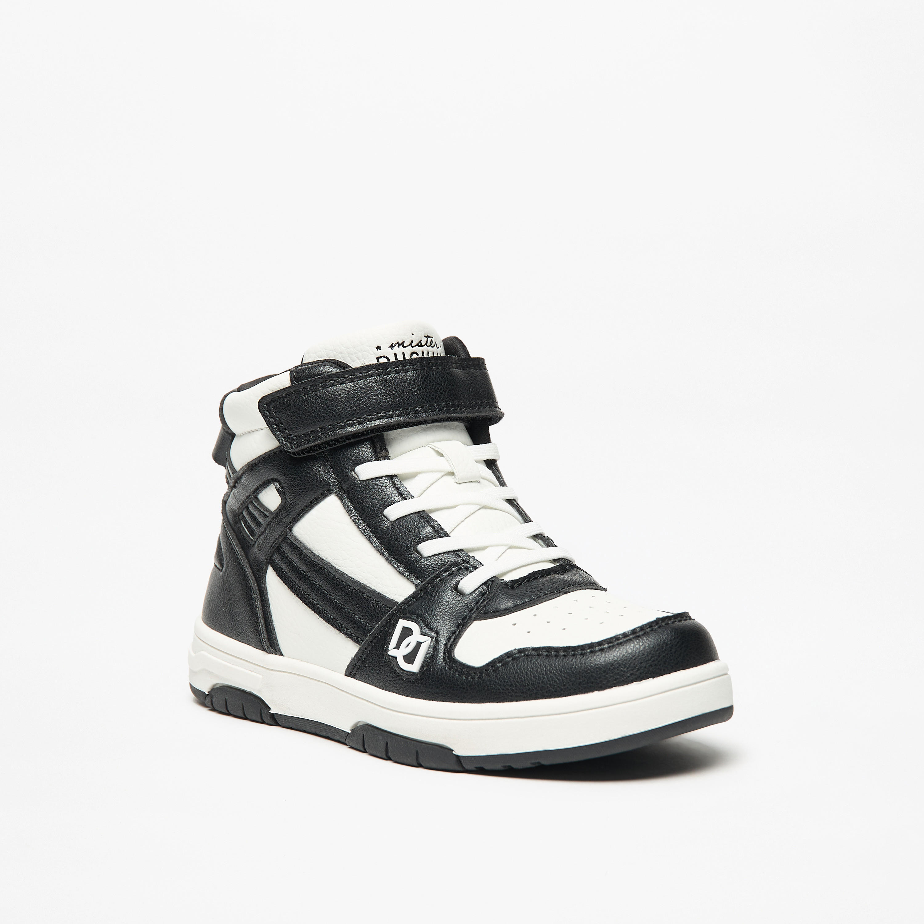 Mister Duchini Kids' Panelled Sneakers with Hook and Loop Closure-boys-shoes-sneakers-image-1