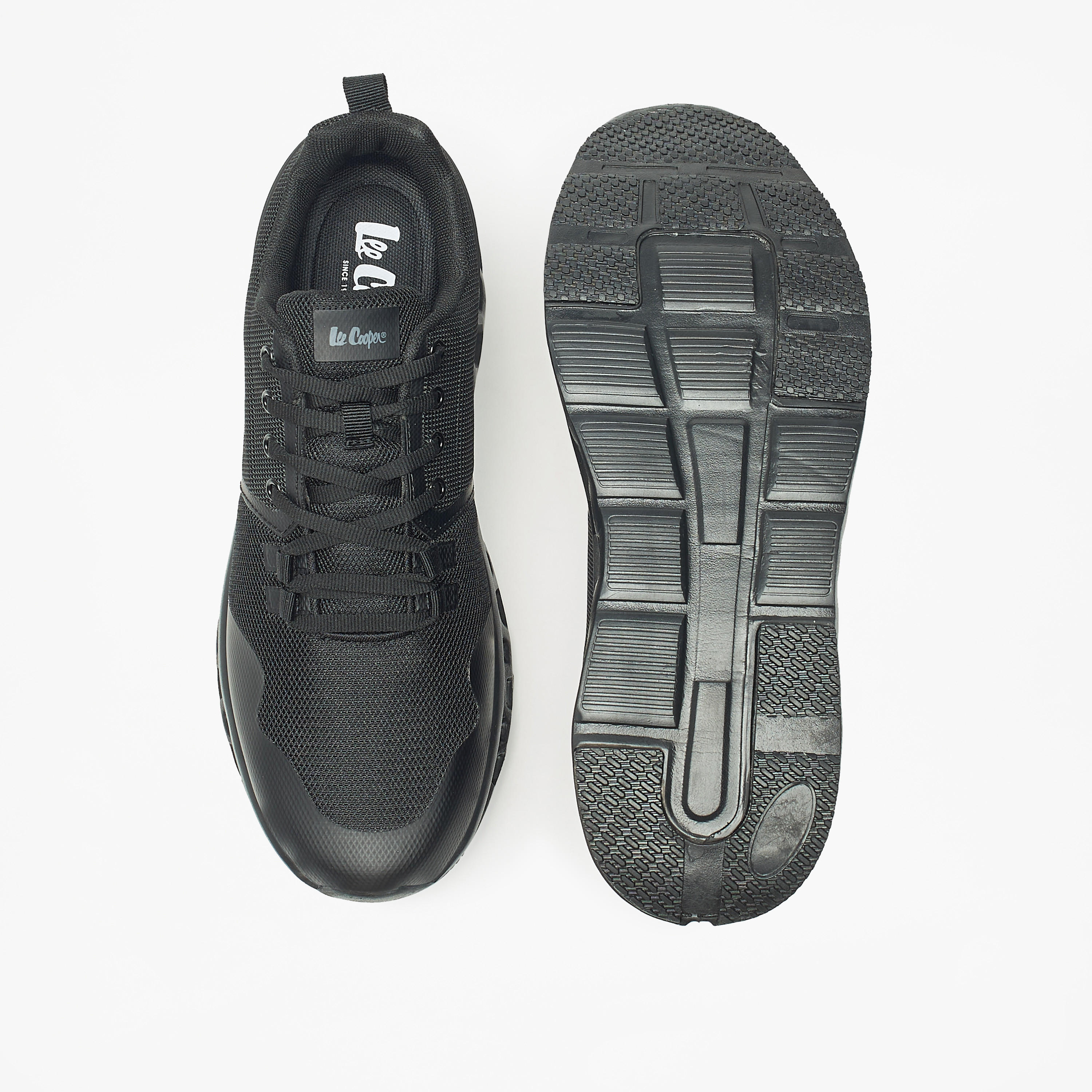 Lee Cooper Men's Monotone Low Ankle Sneakers with Lace-Up Closure-men-shoes-sneakers-image-4