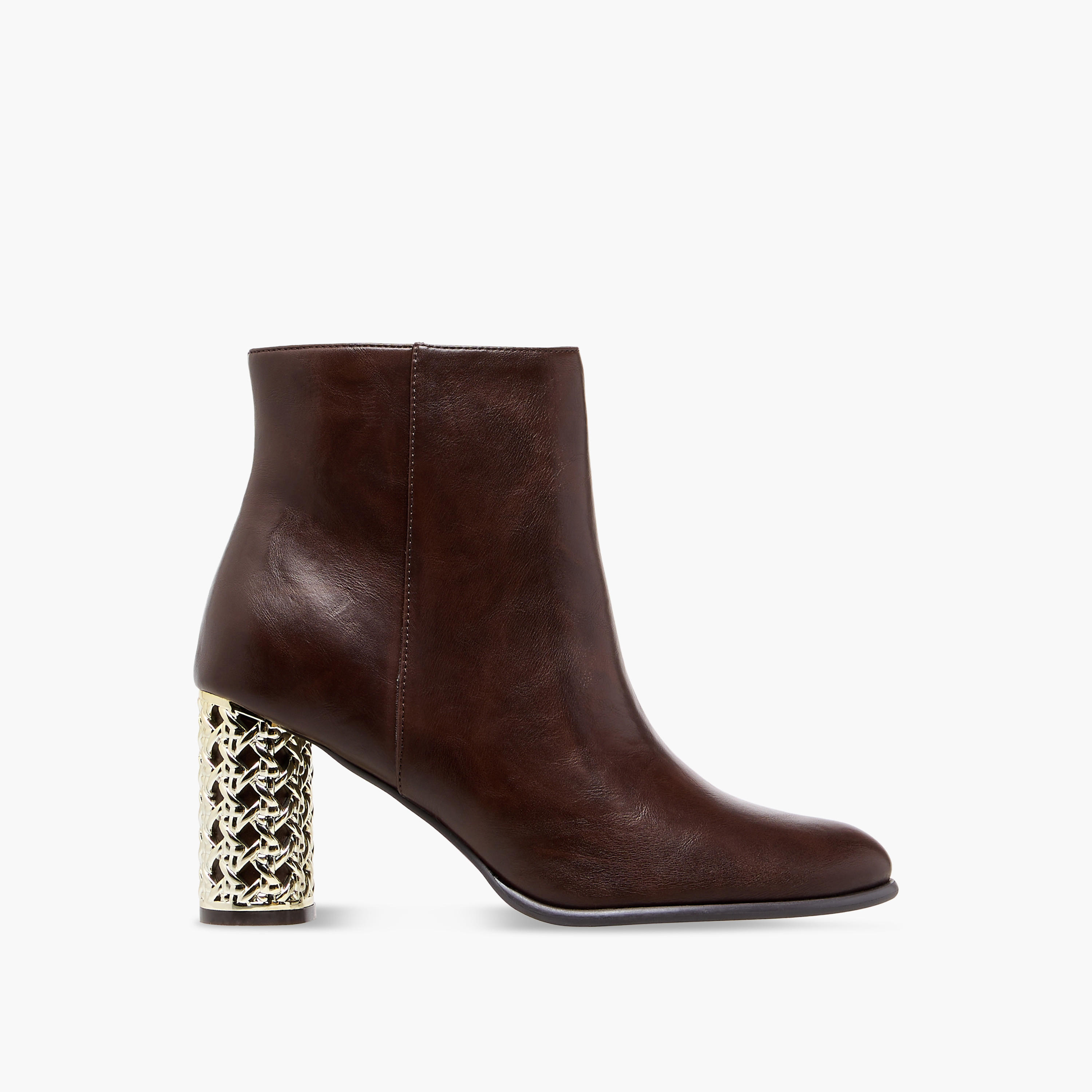 Flora Bella Solid Ankle Boots with Metallic Block Heels-women-shoes-boots-image-3