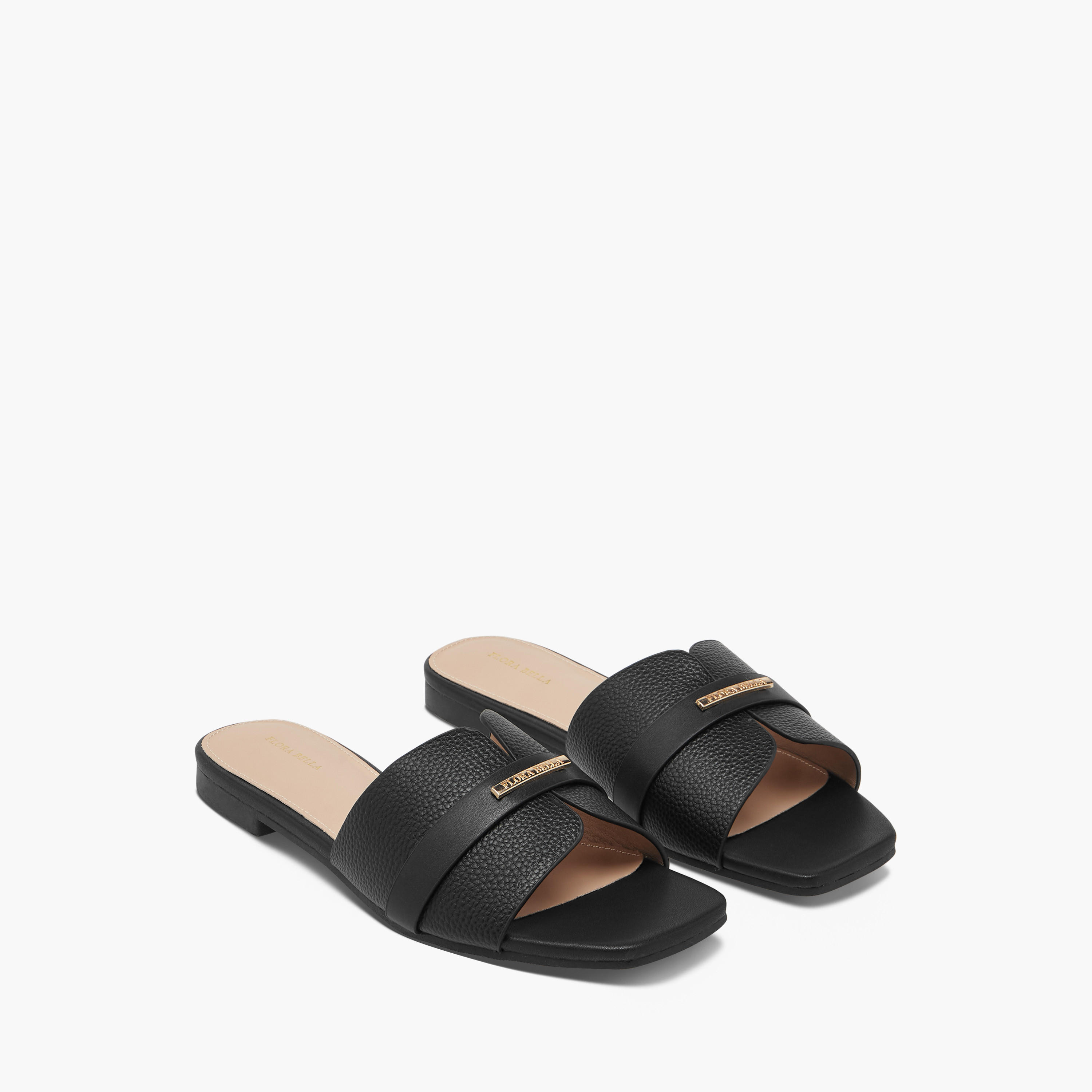 Flora Bella Monogram Print Slip-On Sandals-women-shoes-flats-sandals-image-1