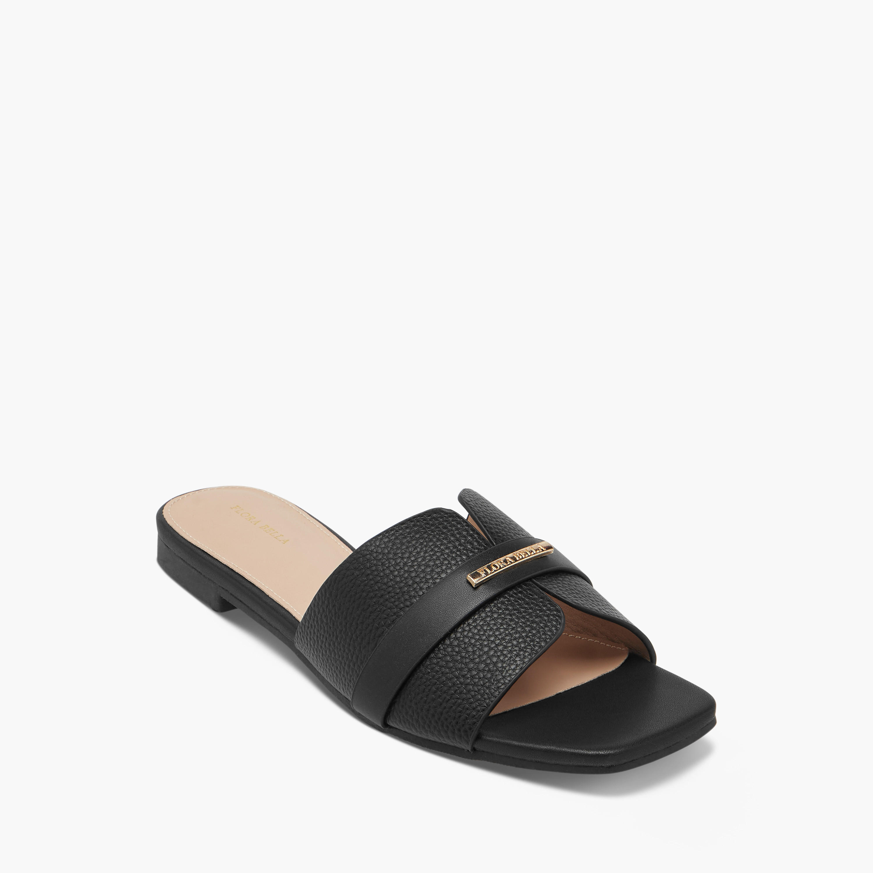 Flora Bella Monogram Print Slip-On Sandals-women-shoes-flats-sandals-image-2