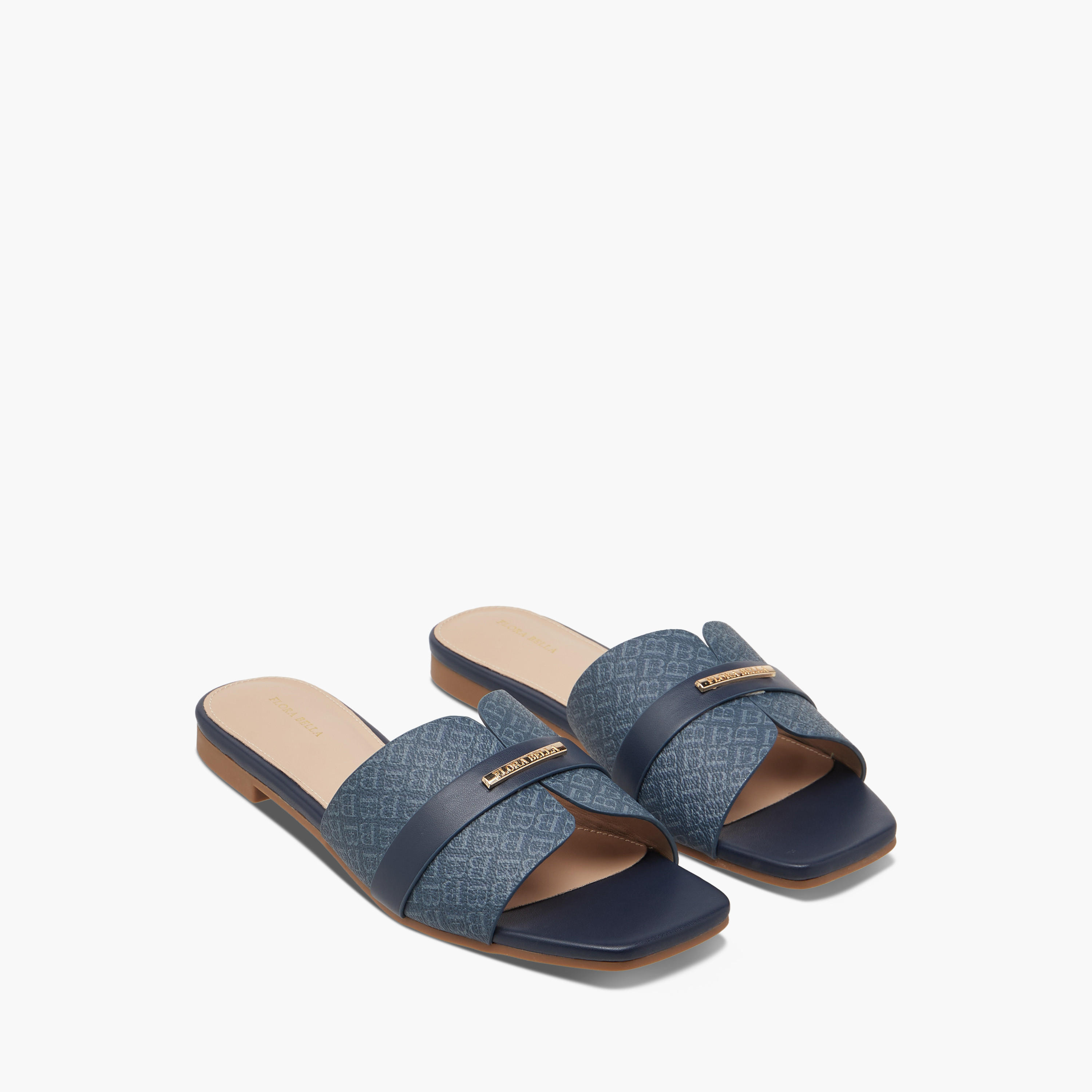 Flora Bella Monogram Print Slip-On Sandals-women-shoes-flats-sandals-image-1