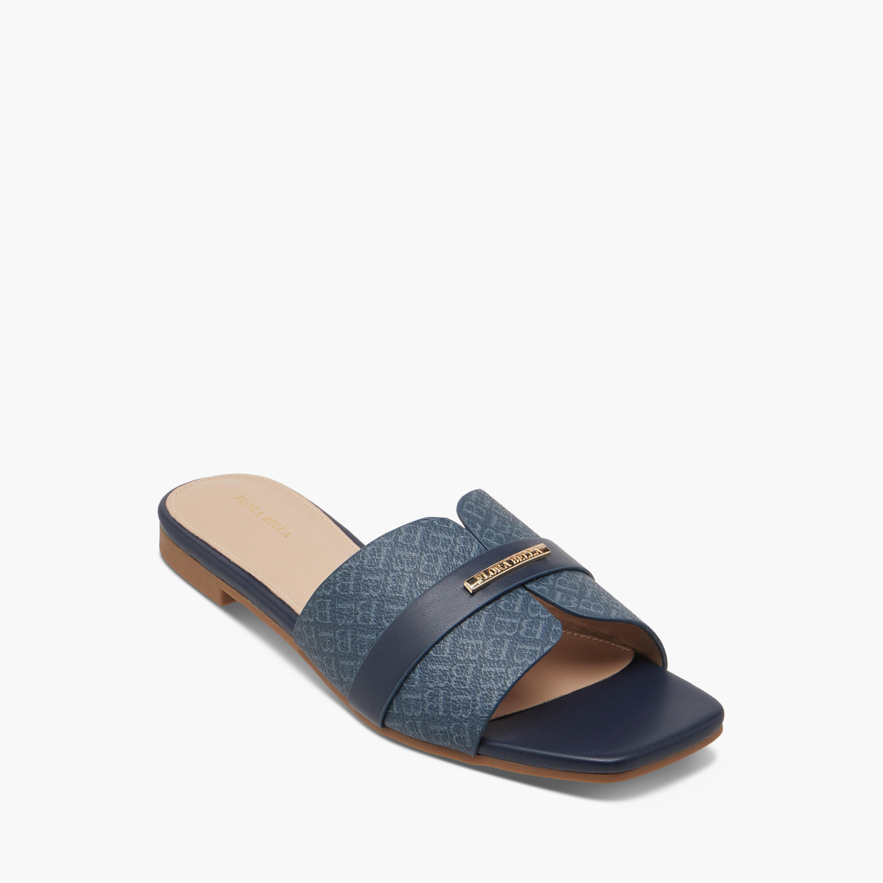 Flora Bella Monogram Print Slip-On Sandals-women-shoes-flats-sandals-image-2