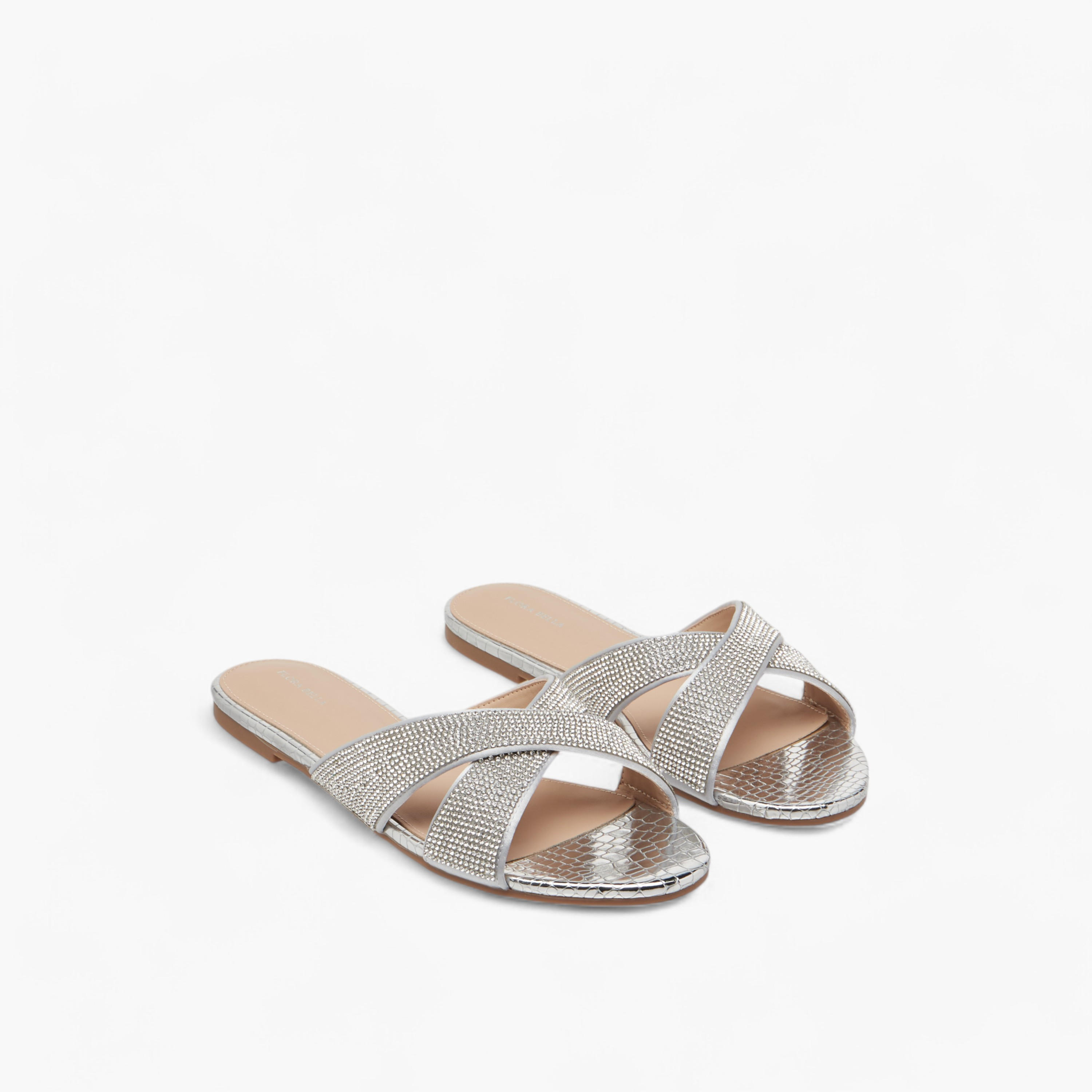 صندل مسطّح مزيّن سهل الارتداء بحزام متقاطع من فلورا بيلا-women-shoes-flats-sandals-image-1