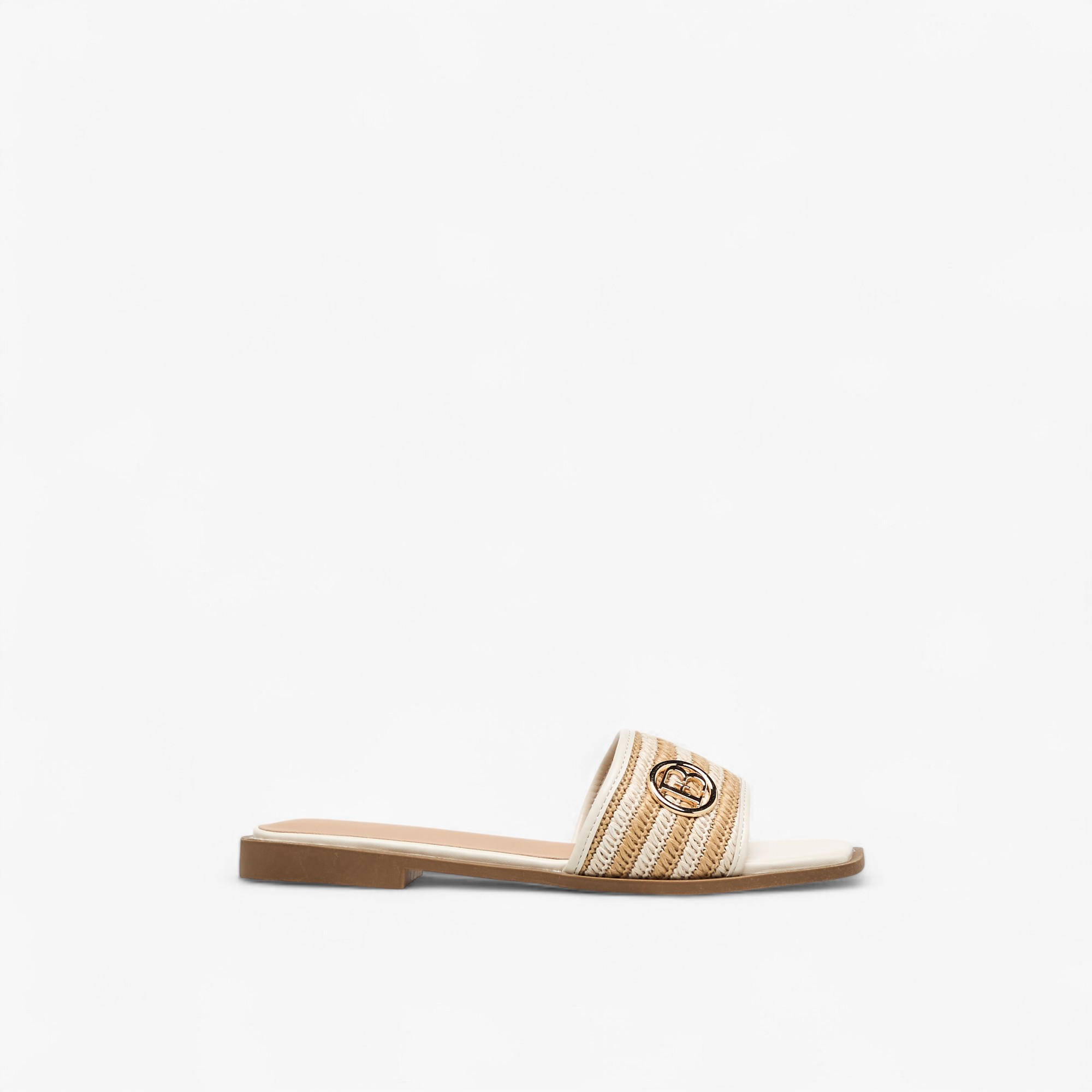Flora Bella Textured Slip-On Flat Sandals with Metal Accent-women-shoes-flats-sandals-image-3
