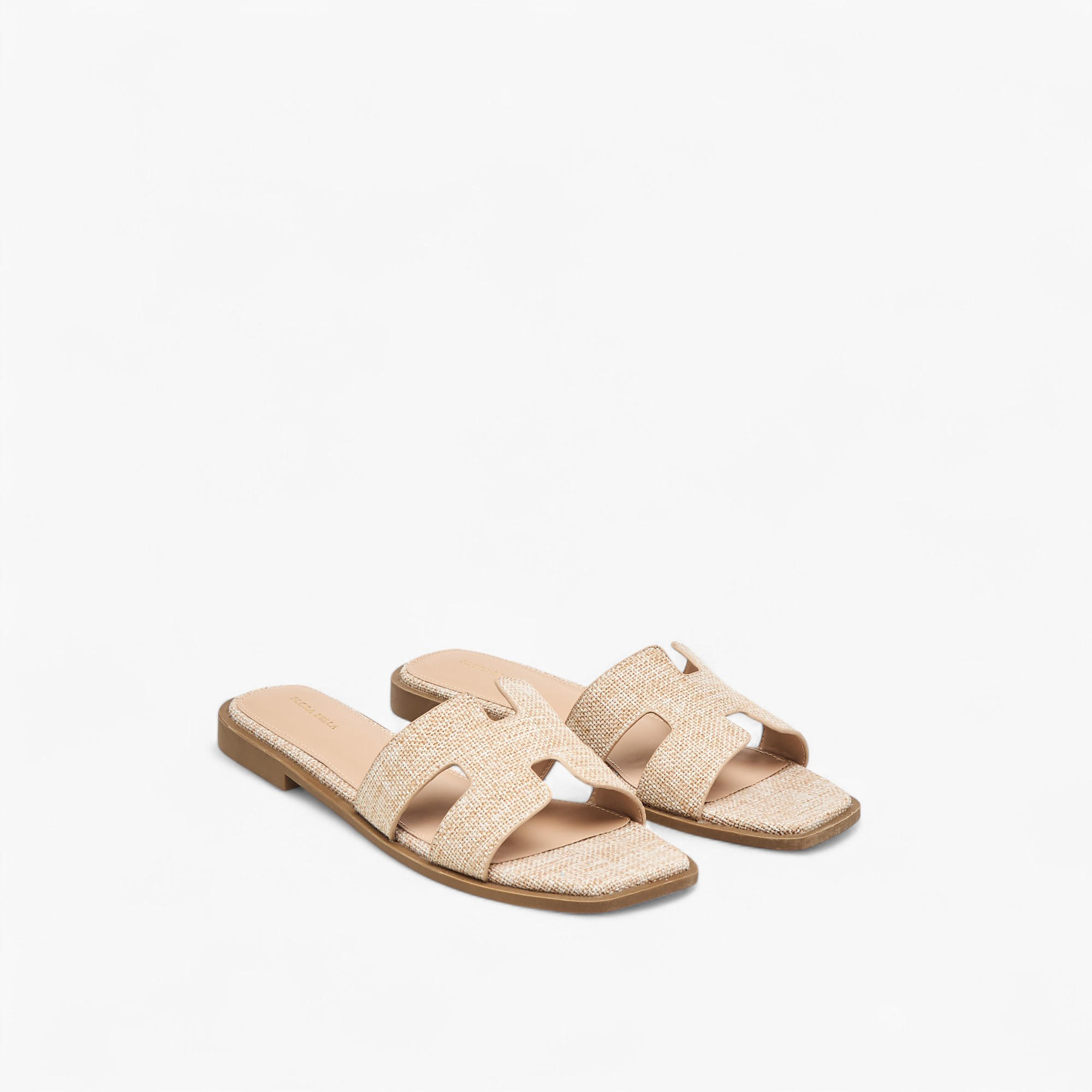 Flora Bella Textured Slip-On Flat Sandals with Cut-Out Deatil-women-shoes-flats-sandals-image-1