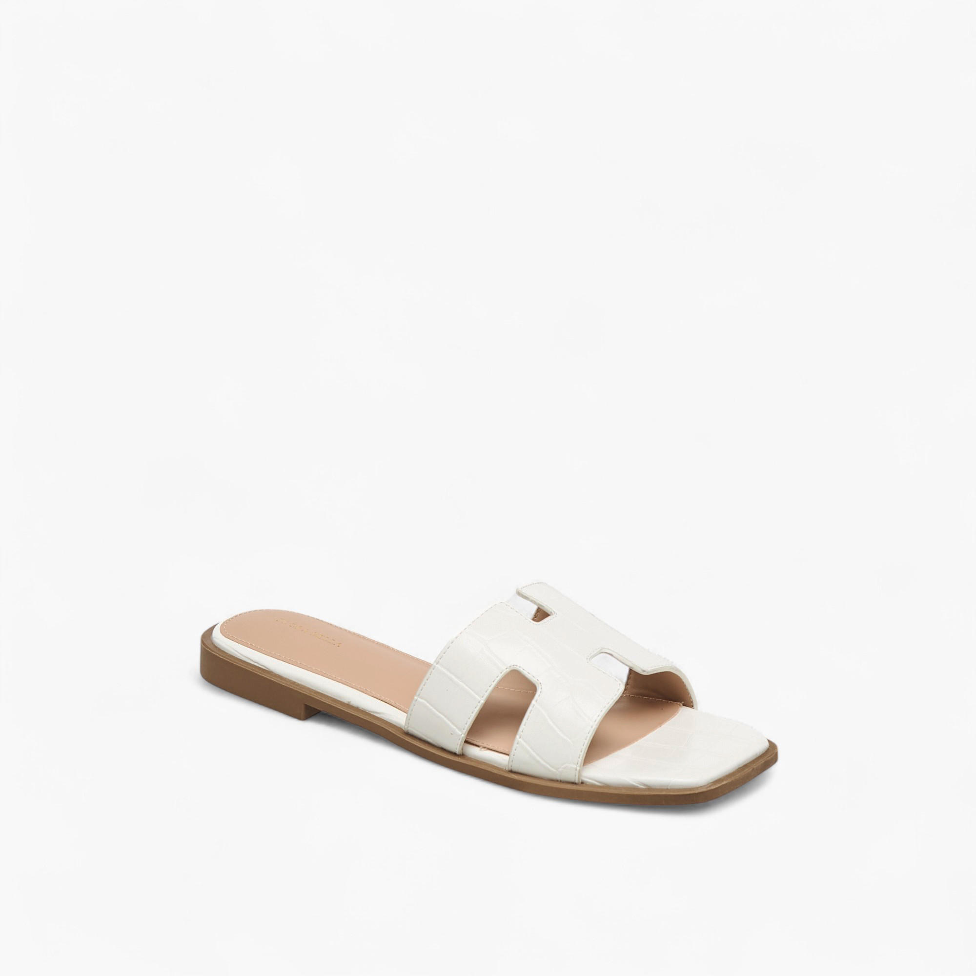 Flora Bella Textured Slip-On Flat Sandals with Cut-Out Deatil-women-shoes-flats-sandals-image-2