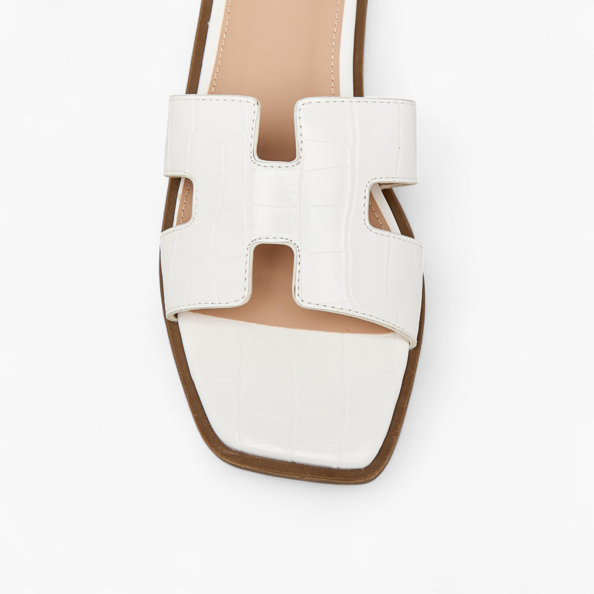 Flora Bella Textured Slip-On Flat Sandals with Cut-Out Deatil-women-shoes-flats-sandals-image-4