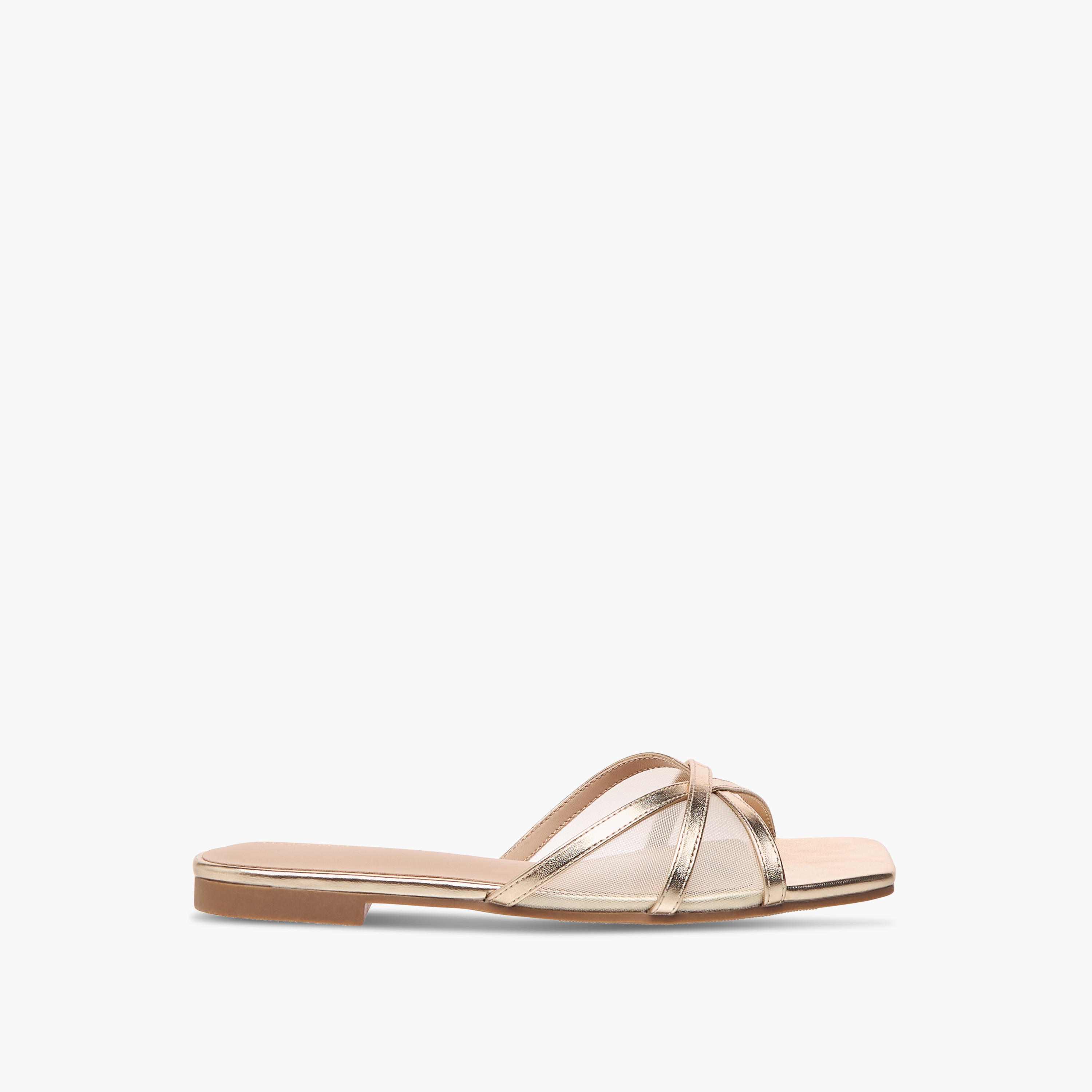 Flora Bella Mesh Detail Slip-On Cross Strap Sandals-women-shoes-flats-sandals-image-3