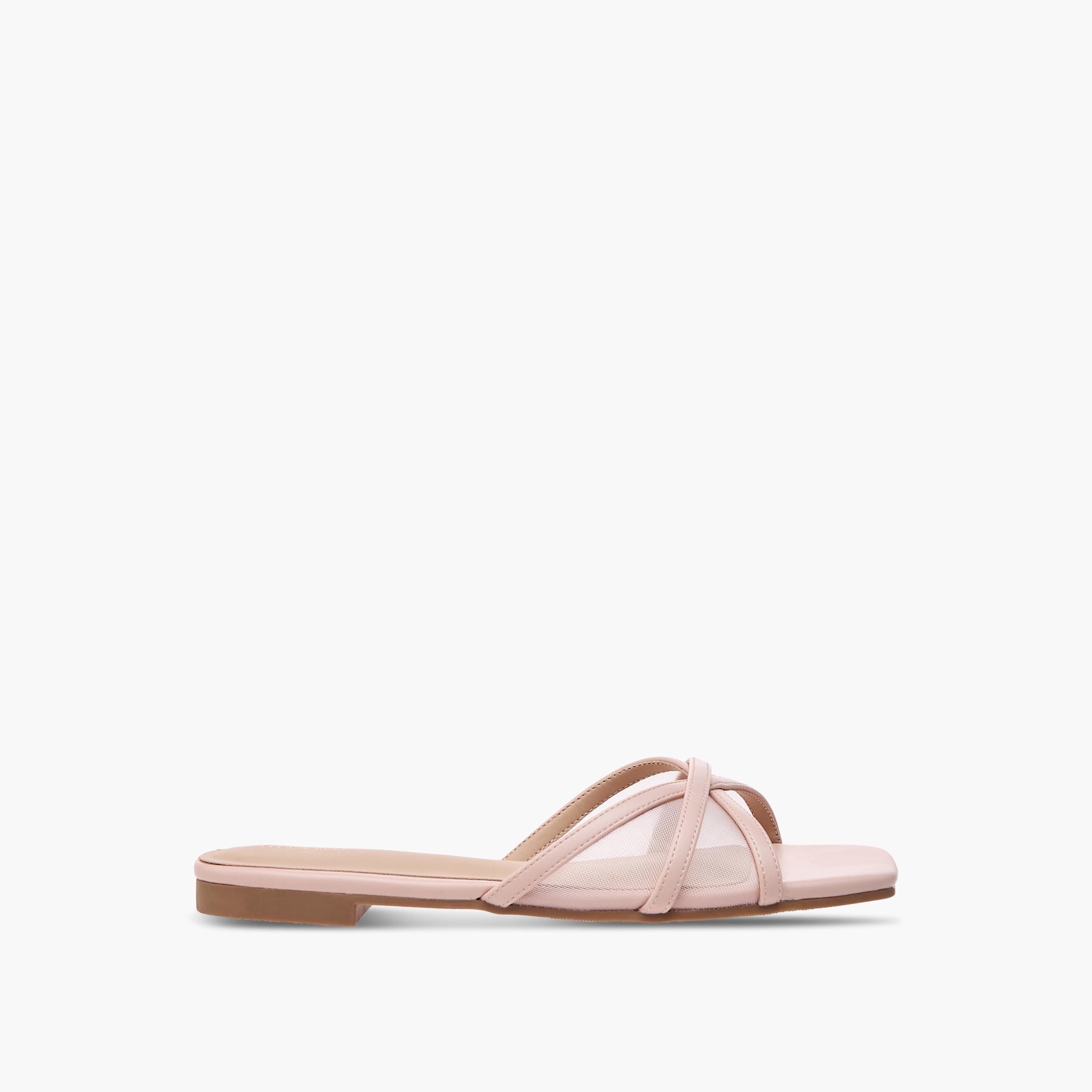 Flora Bella Mesh Detail Slip-On Cross Strap Sandals-women-shoes-flats-sandals-image-3