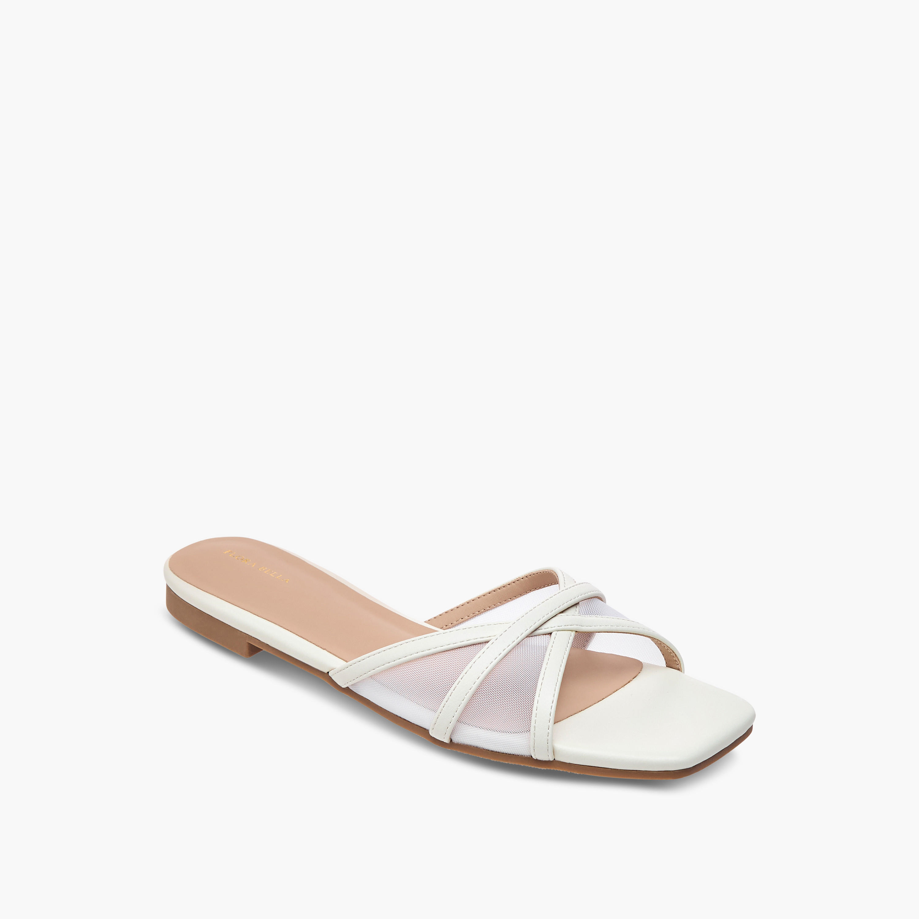 Flora Bella Mesh Detail Slip-On Cross Strap Sandals-women-shoes-flats-sandals-image-2
