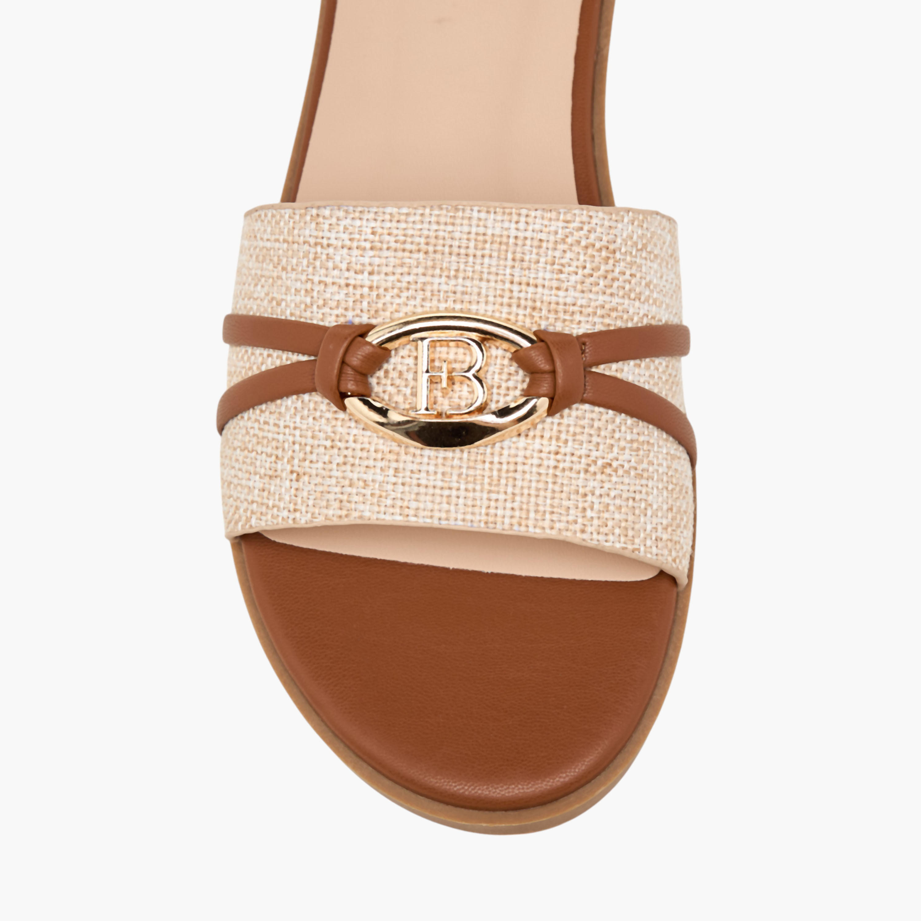 Flora Bella Textured Slip-On Flat Sandals with Metal Accent-women-shoes-flats-sandals-image-4