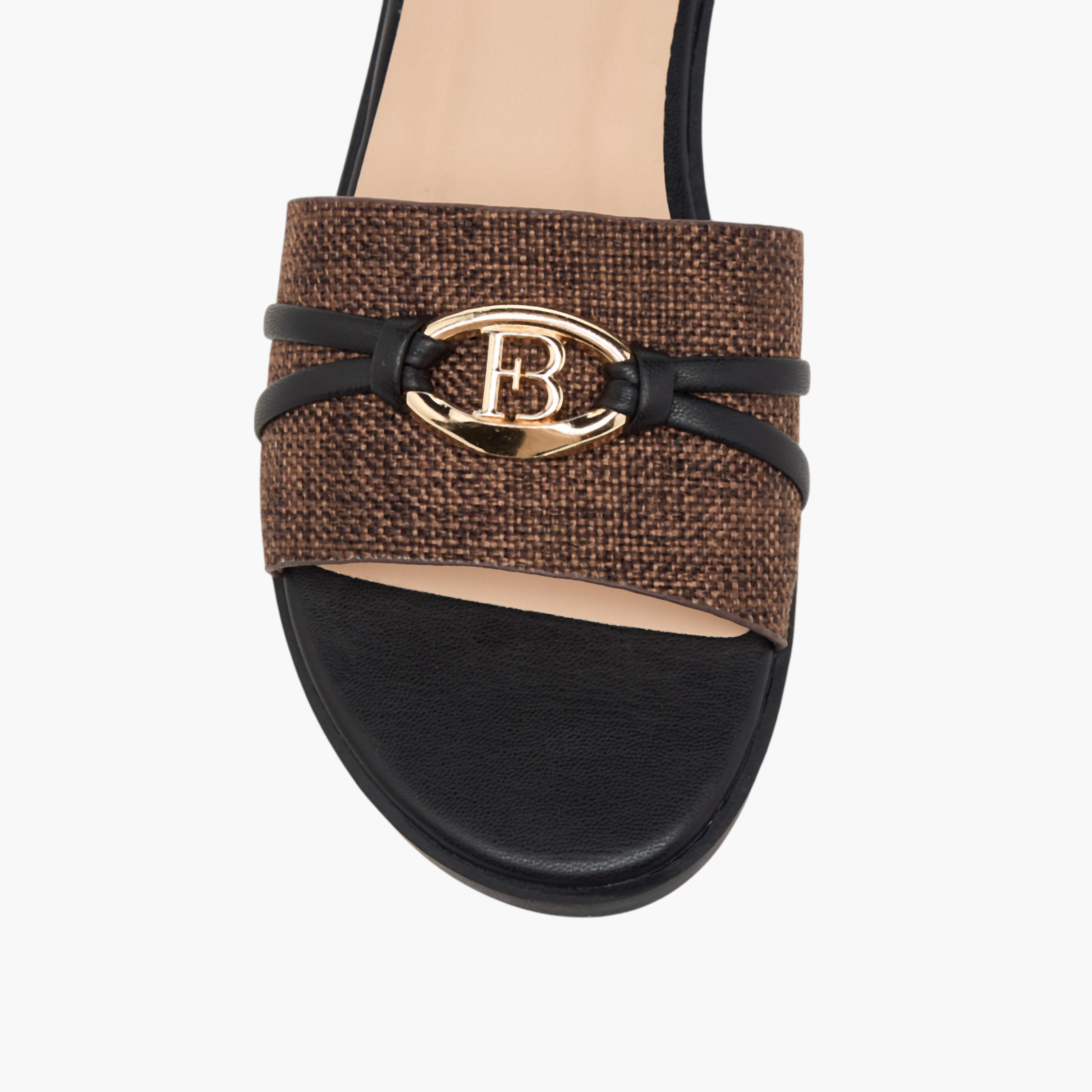 Flora Bella Textured Slip-On Flat Sandals with Metal Accent-women-shoes-flats-sandals-image-4