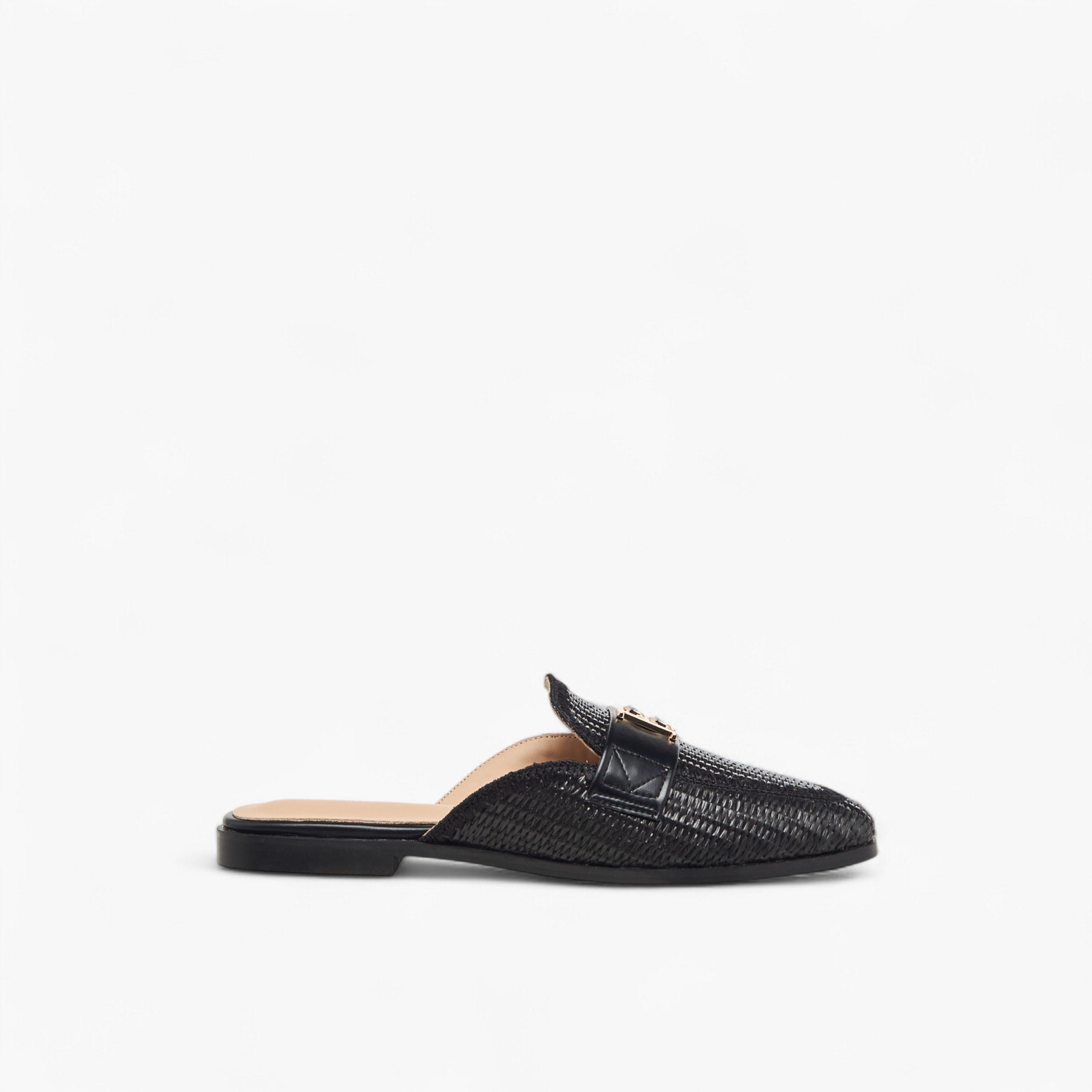 Flora Bella Textured Slip-On Mules with Metal Accent-women-shoes-flats-mules-image-3