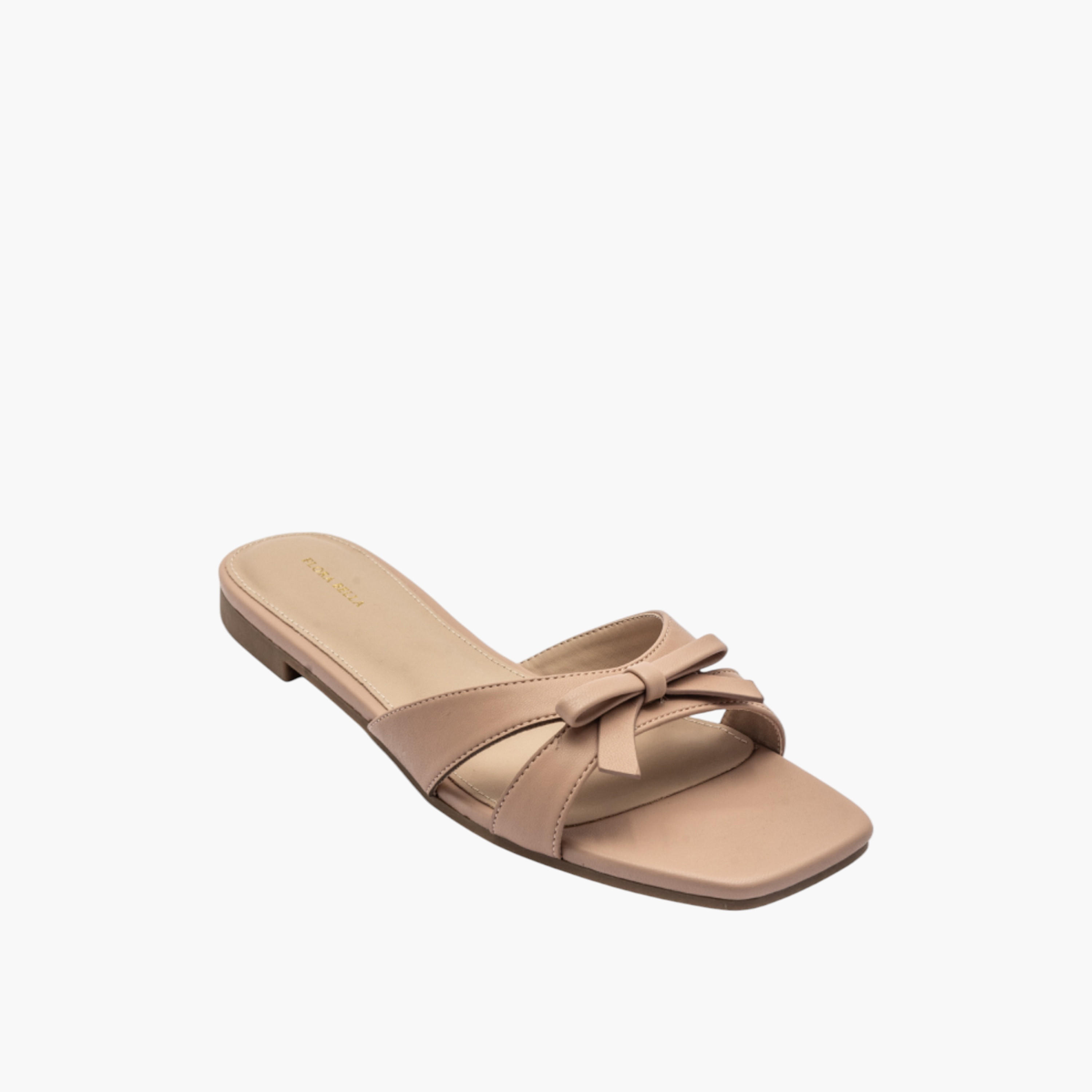 Flora Bella Bow Accent Slip-On Flat Sandals-women-shoes-flats-sandals-image-2